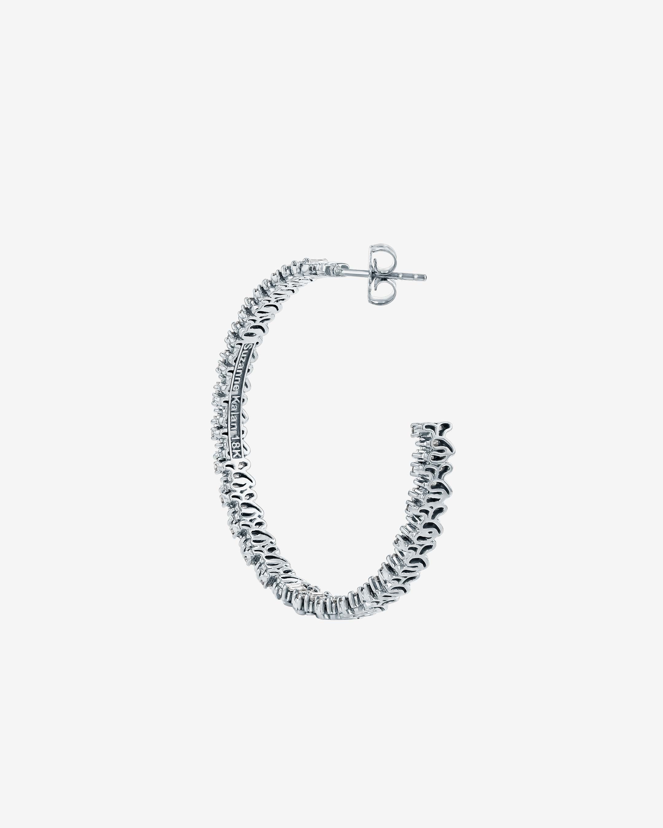Suzanne Kalan Classic Diamond Shimmer Milli Hoops in 18k white gold