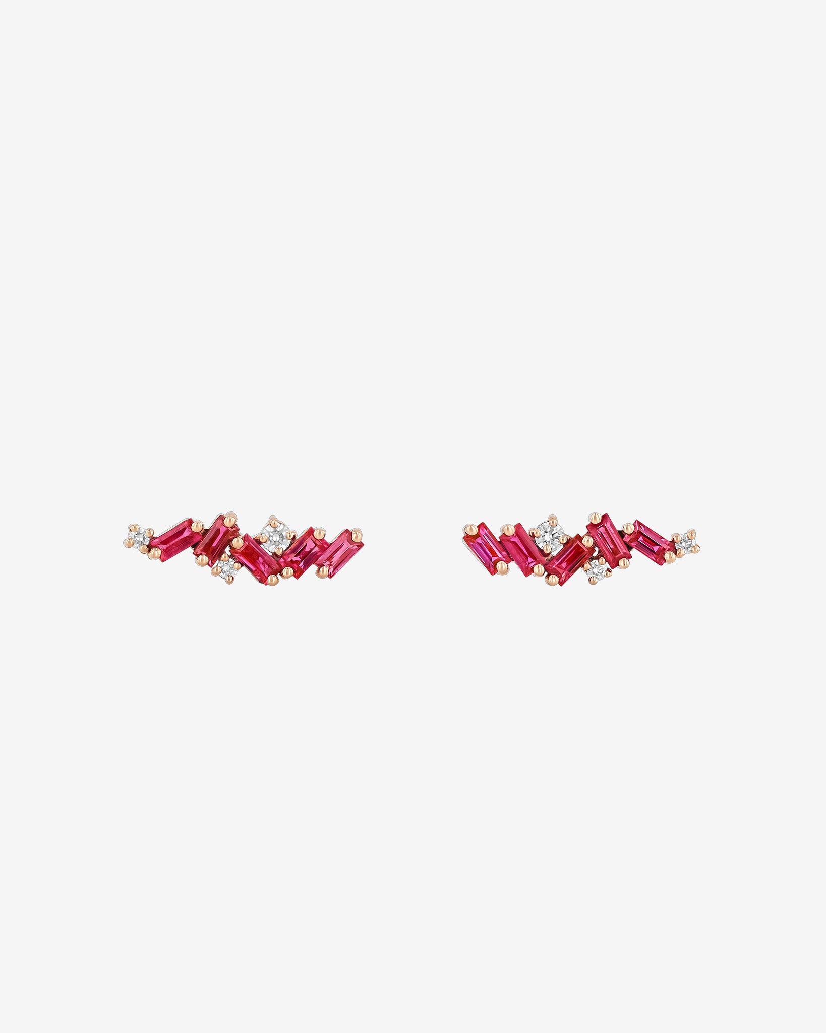 Suzanne Kalan Frenzy Ruby Studs in 18k rose gold