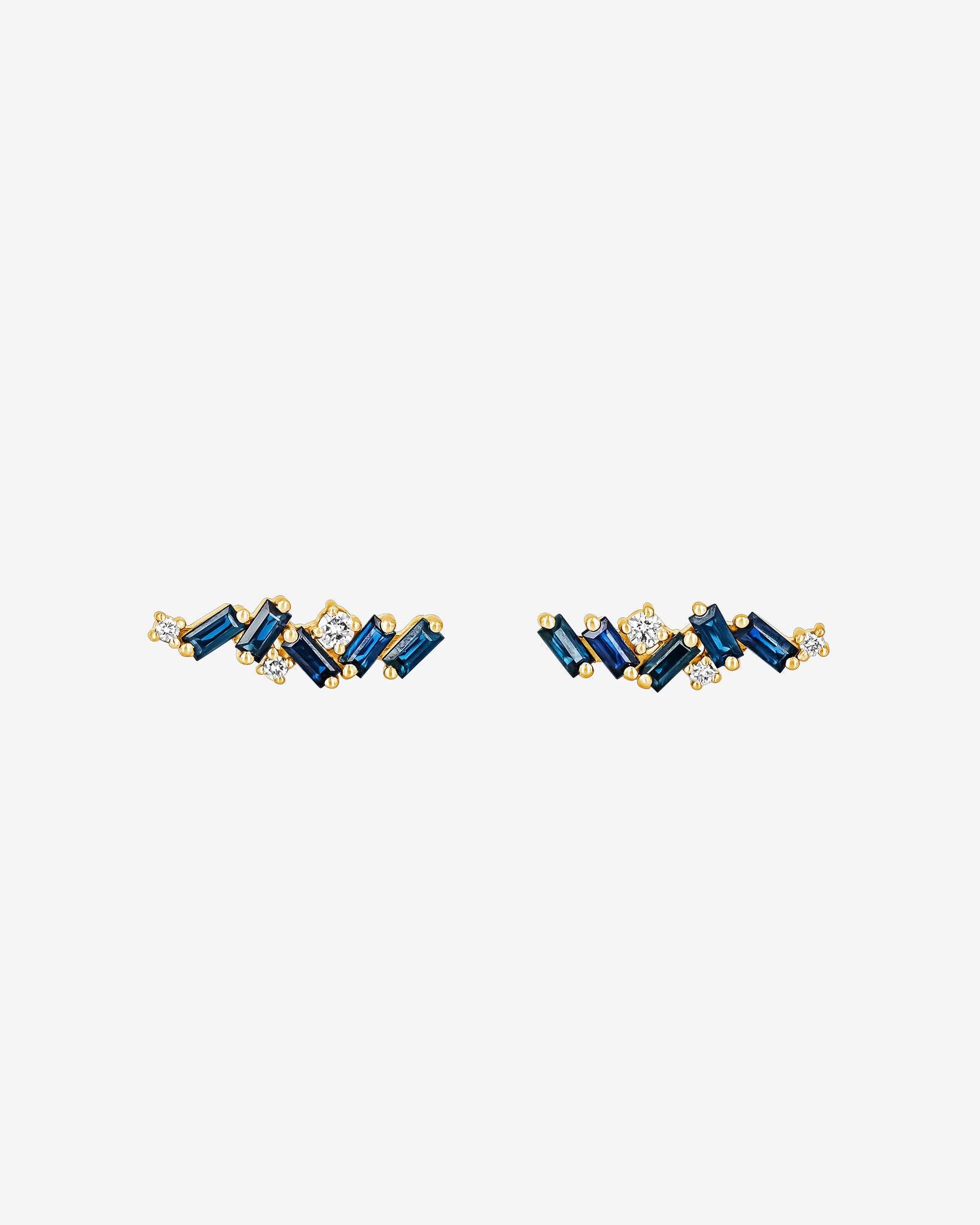 Suzanne Kalan Frenzy Dark Blue Sapphire Studs in 18k yellow gold