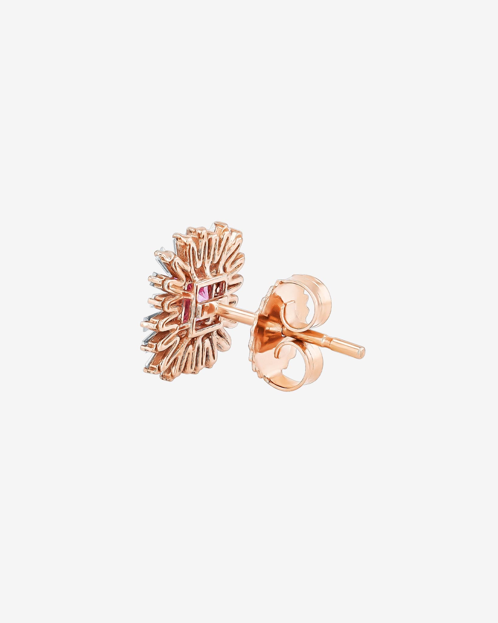 Suzanne Kalan Princess Midi Pink Sapphire Spark Studs in 18k rose gold