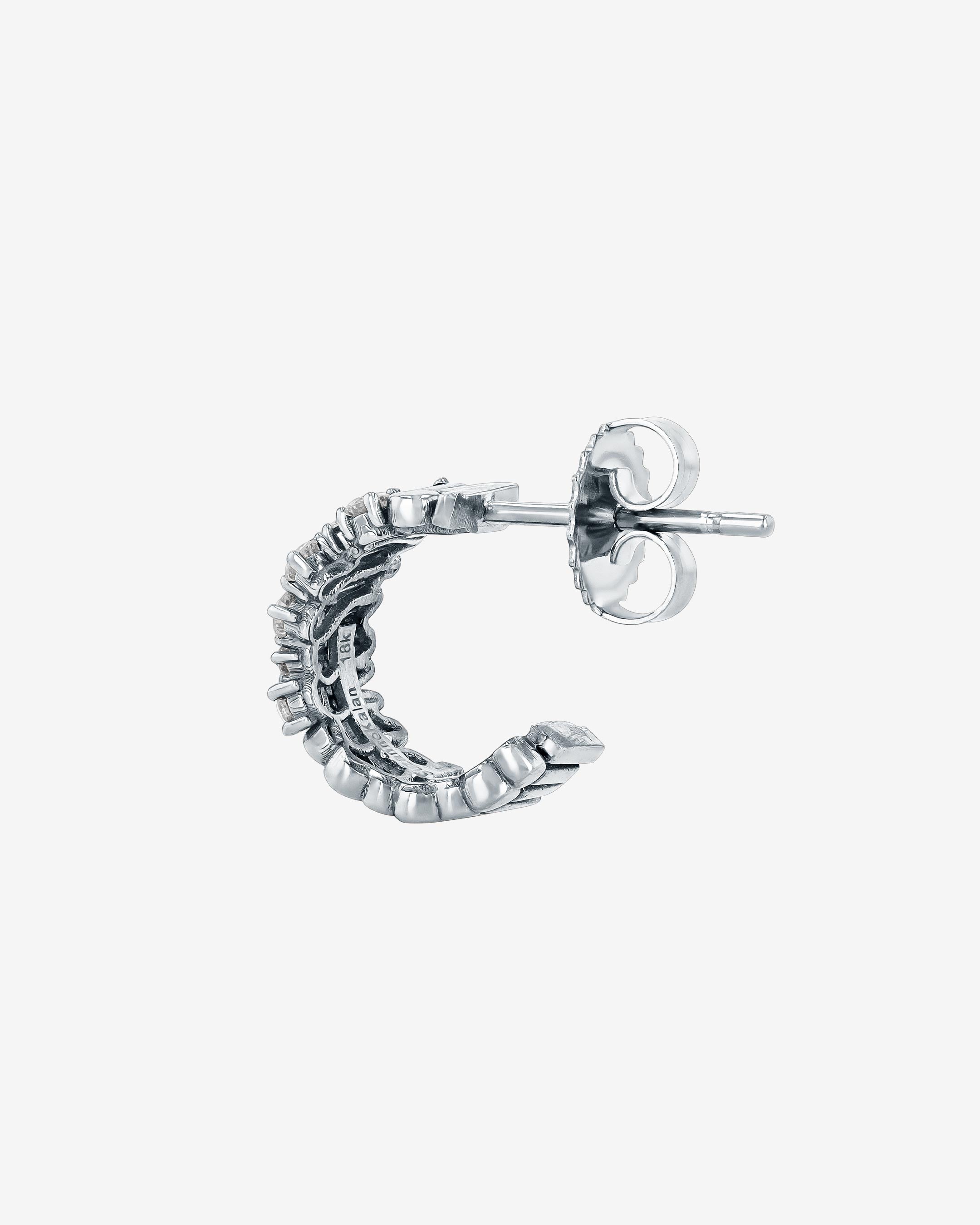 Suzanne Kalan Classic Diamond Short Stack Mini Hoop Earrings in 18k white gold