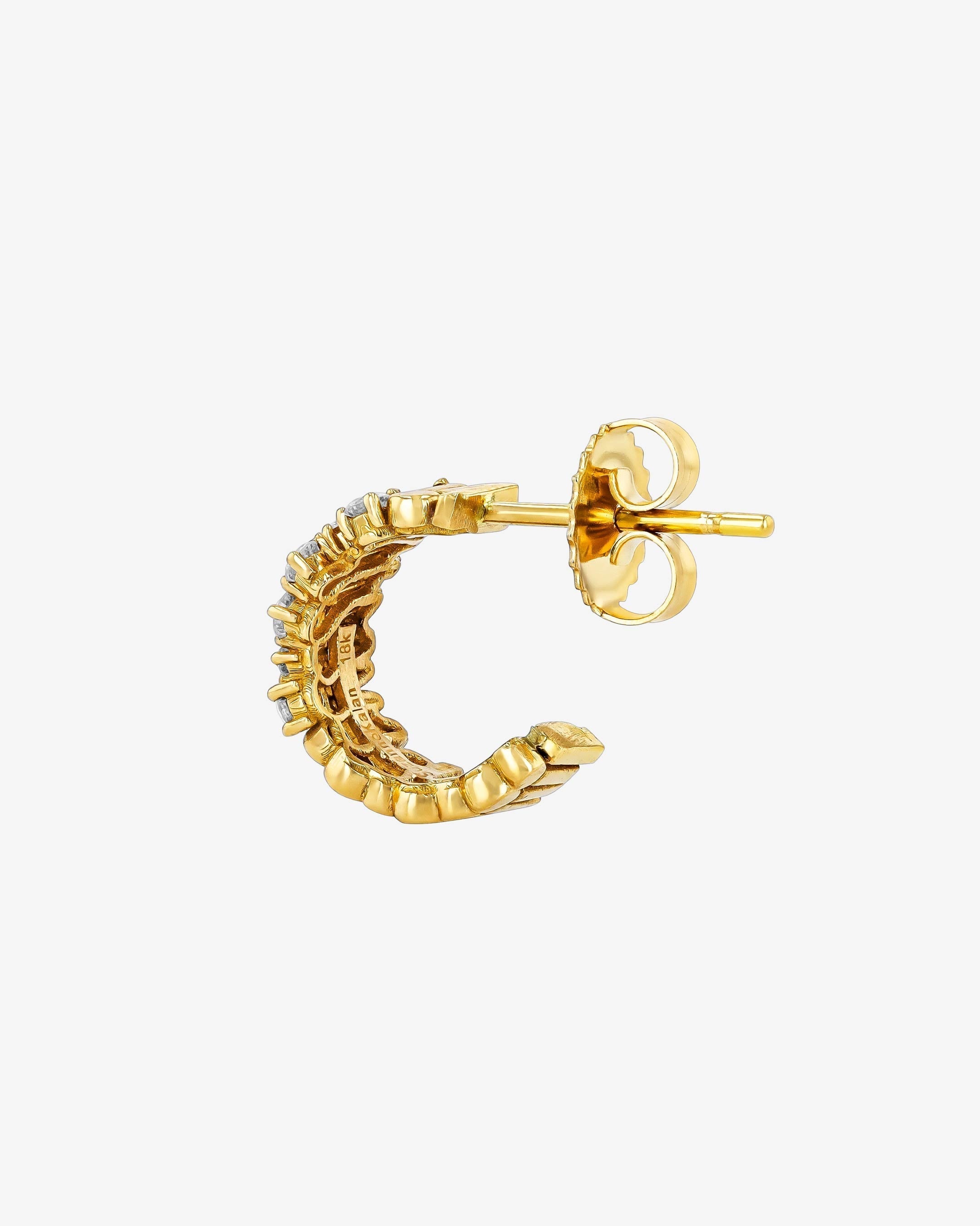 Suzanne Kalan Classic Diamond Short Stack Mini Hoop Earrings in 18k yellow gold