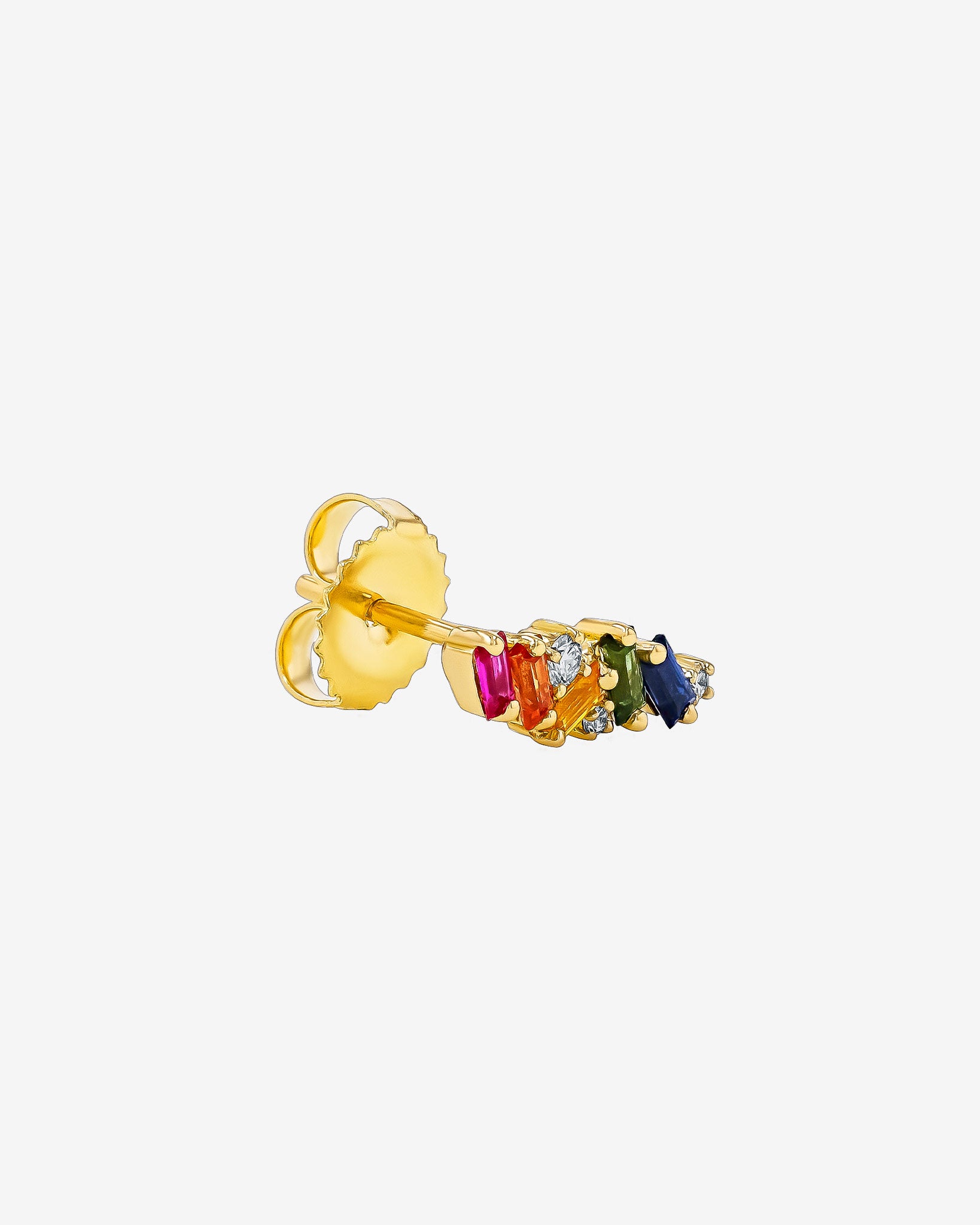 Suzanne Kalan Frenzy Rainbow Sapphire Studs in 18k yellow gold