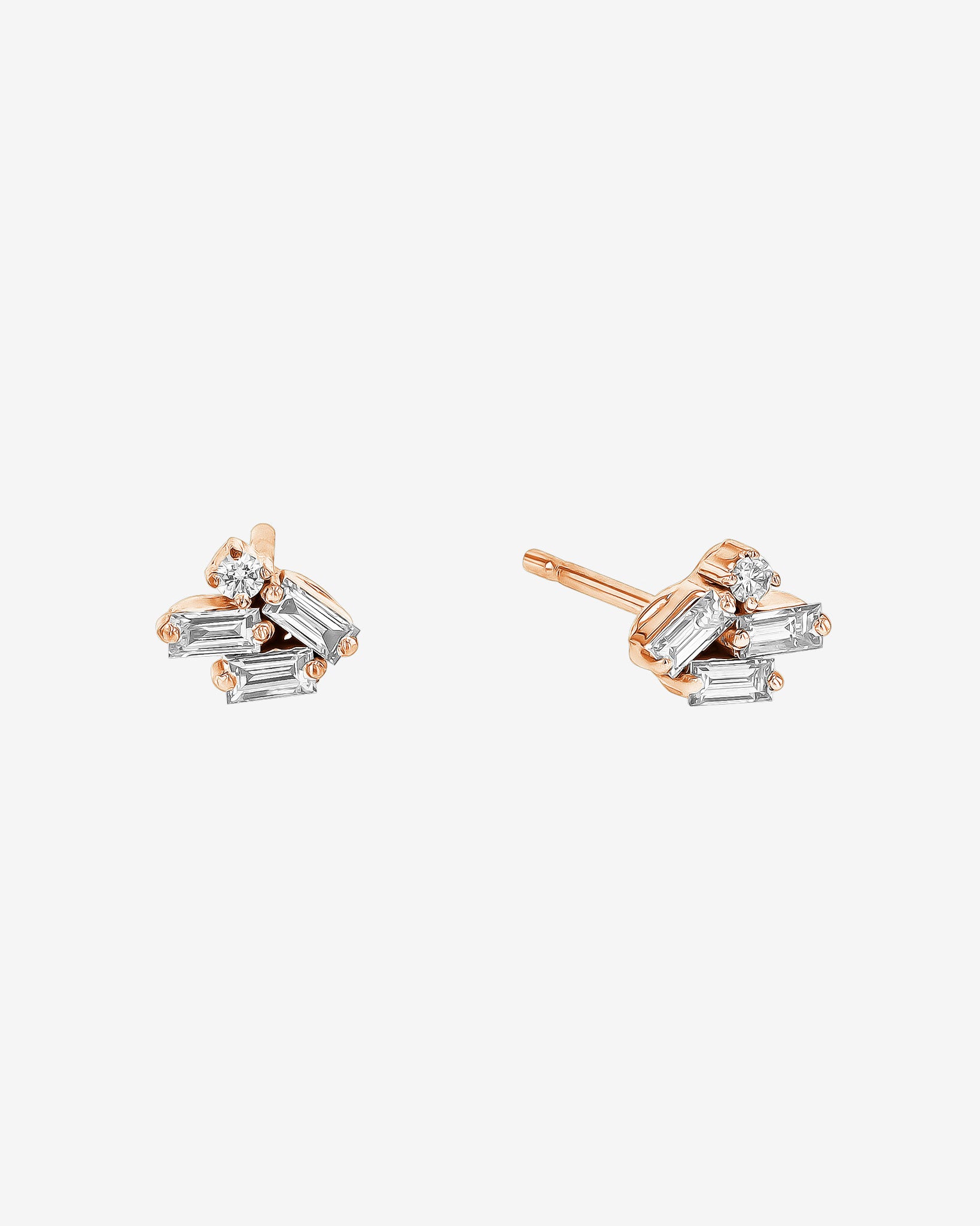 Suzanne Kalan Bold Cluster Diamond Studs in 18k rose gold