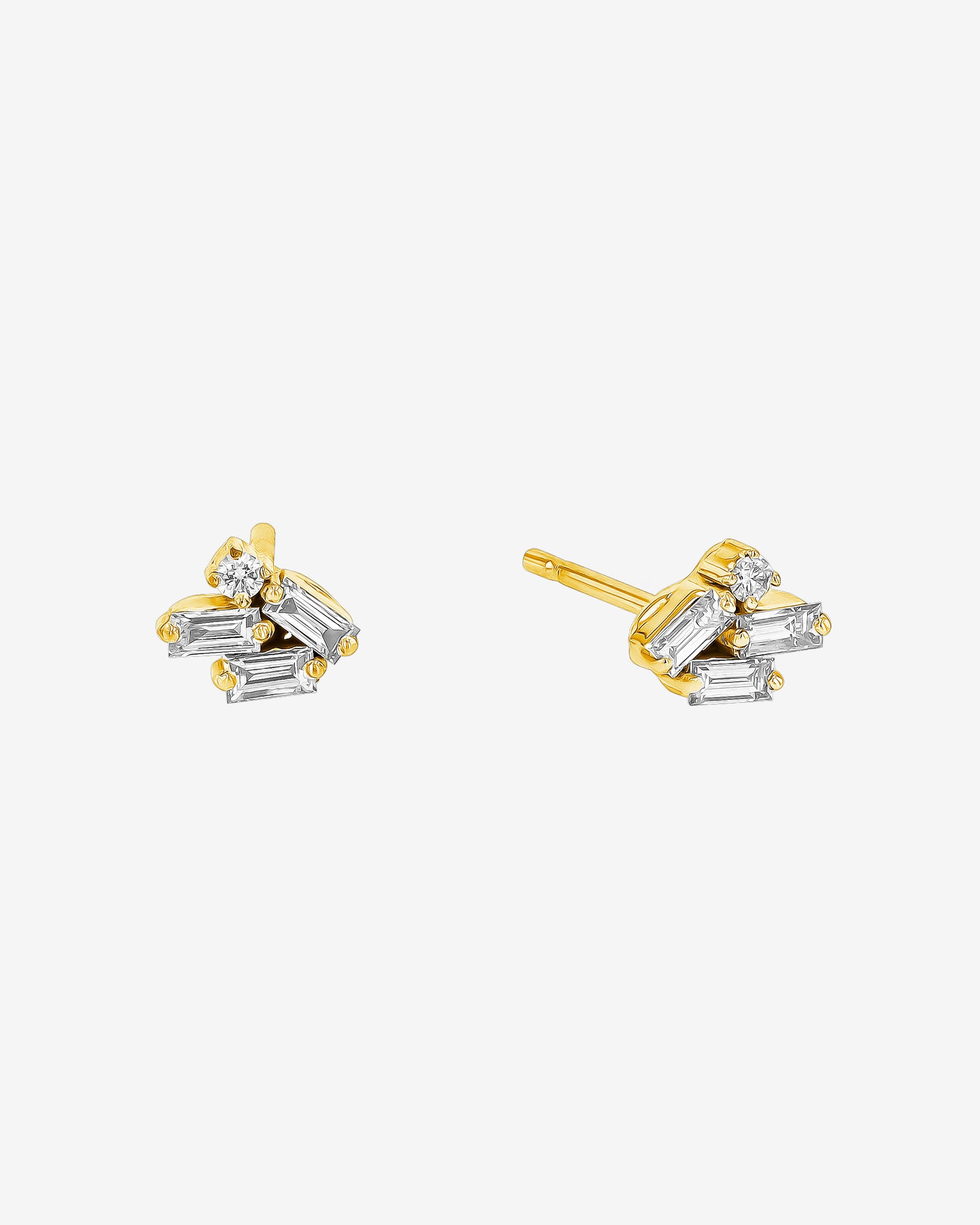 Suzanne Kalan Bold Cluster Diamond Studs in 18k yellow gold