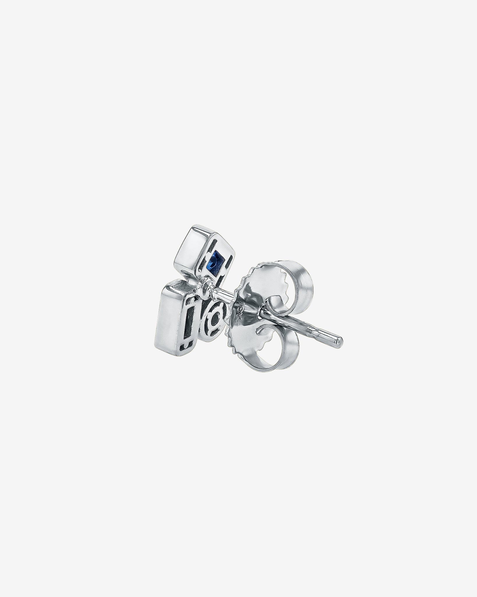 Suzanne Kalan Inlay Dark Blue Sapphire Mini Studs in 18k white gold