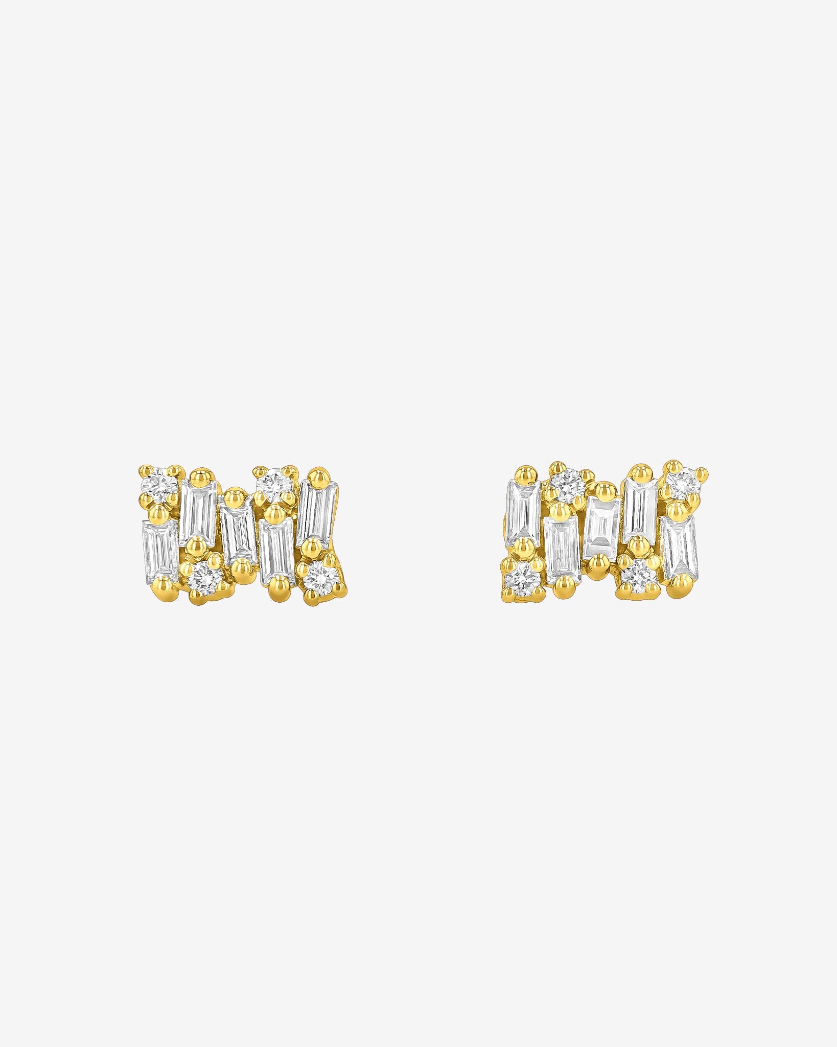 Suzanne Kalan Shimmer Diamond Studs in 18k yellow gold