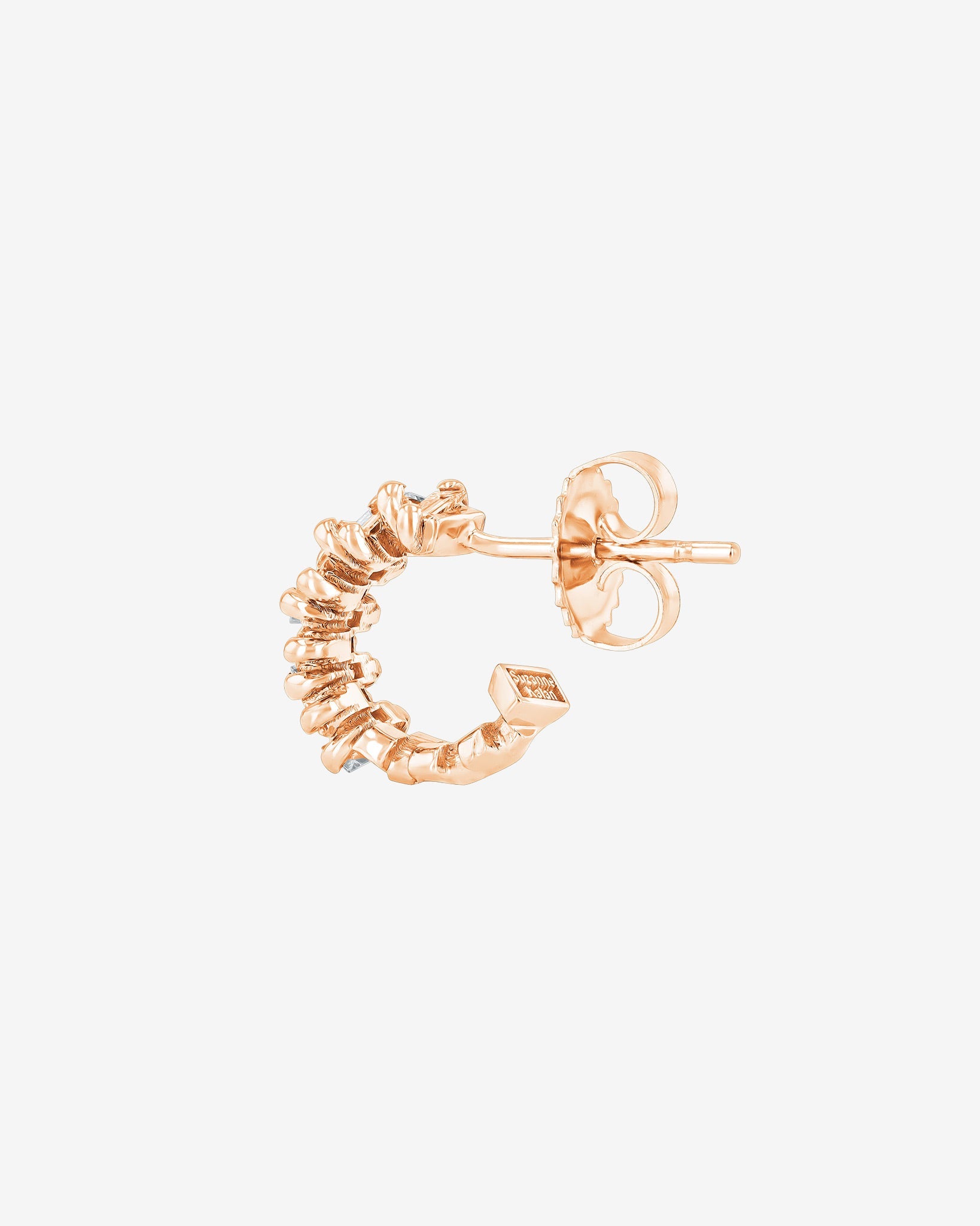 Suzanne Kalan Bold ZigZag Diamond Mini Hoops in 18k rose gold