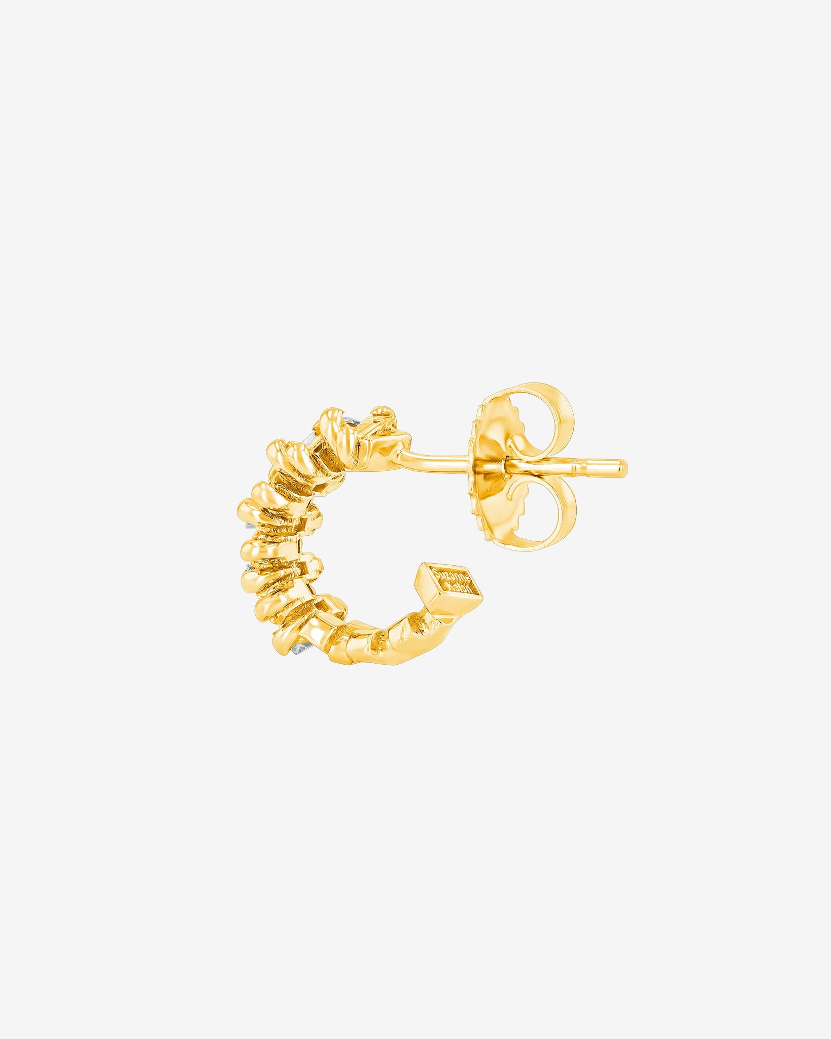 Suzanne Kalan Bold ZigZag Diamond Mini Hoops in 18k yellow gold