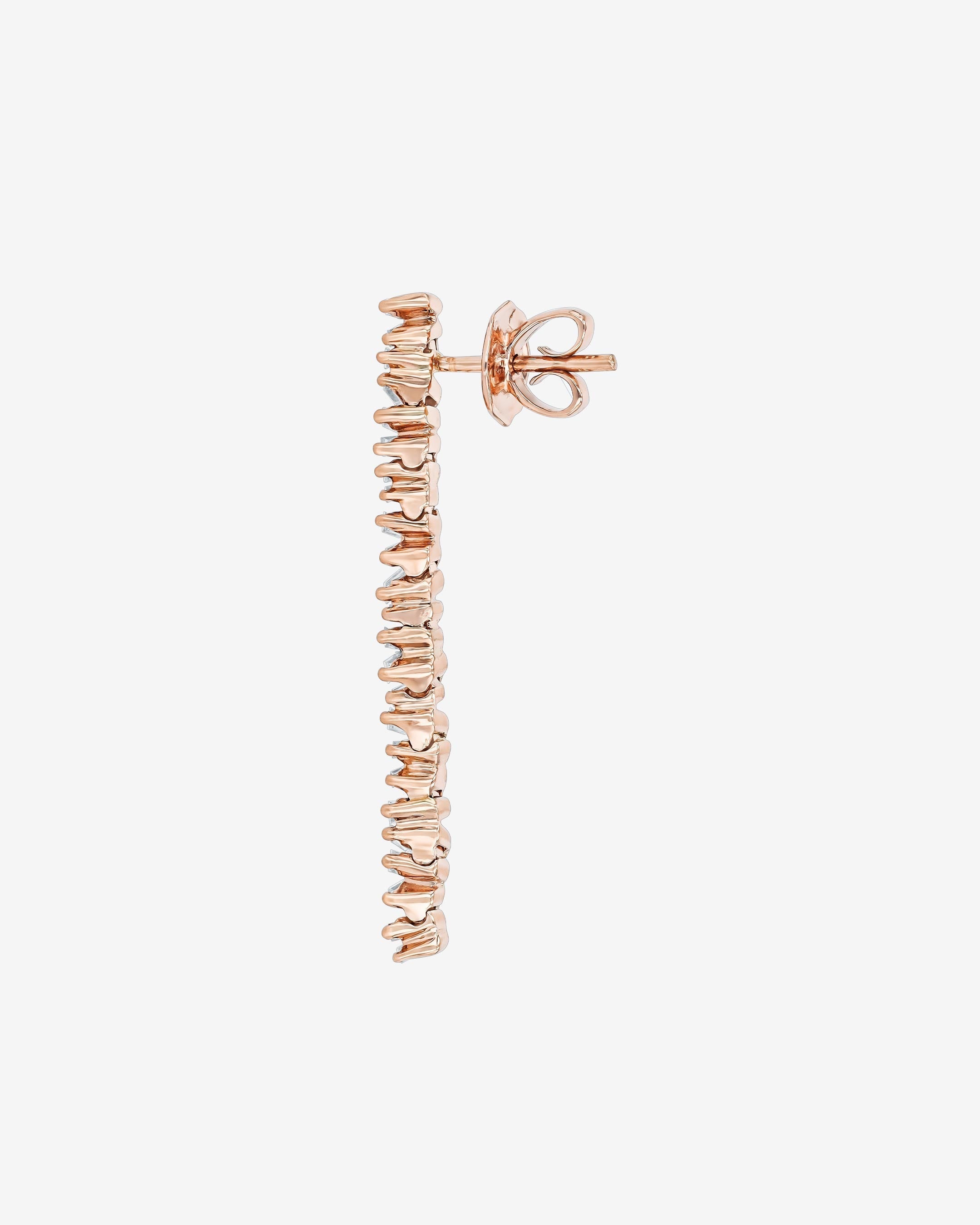 Suzanne Kalan Classic Diamond Midi Tennis Drop Earrings in 18k rose gold