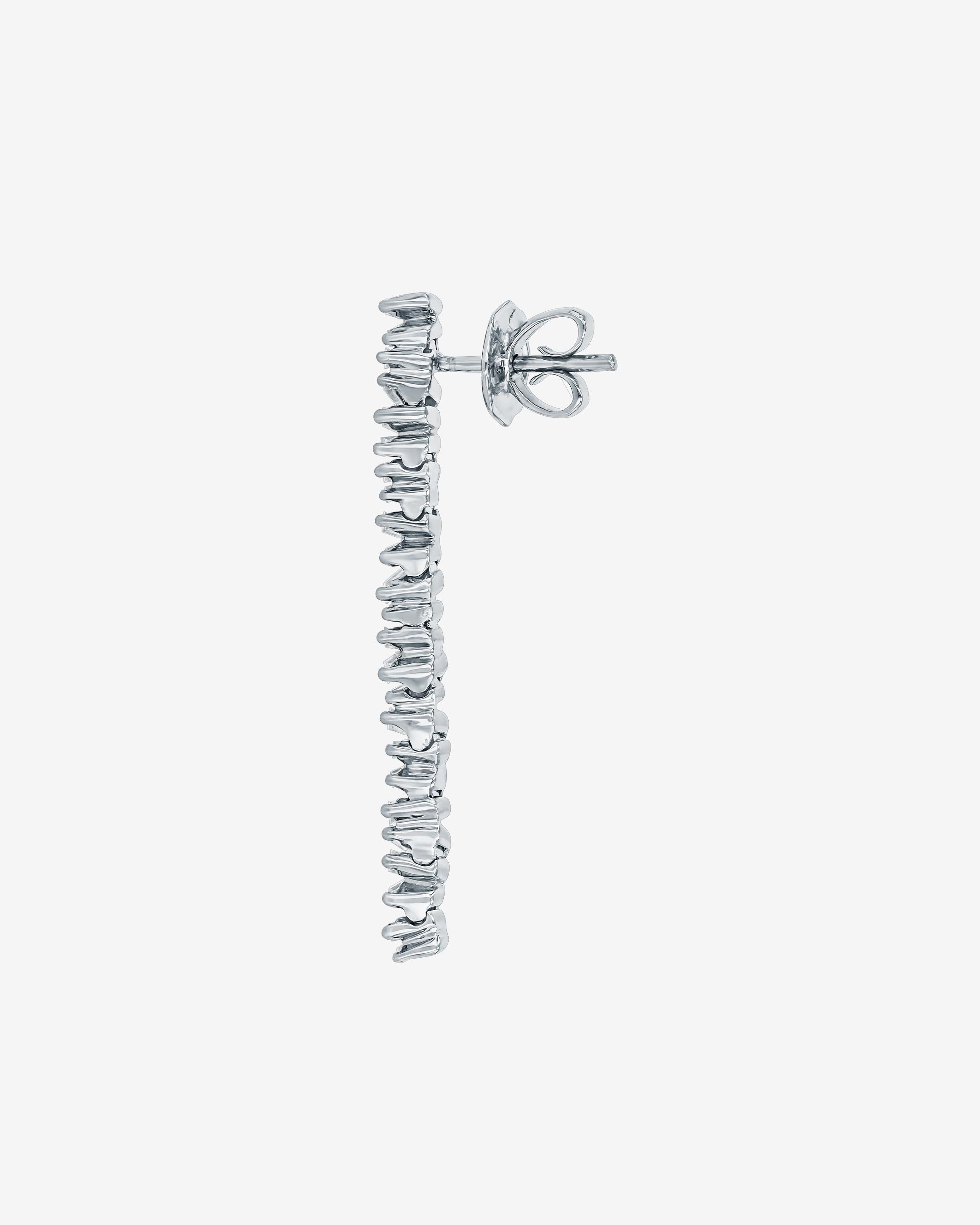 Suzanne Kalan Classic Diamond Midi Tennis Drop Earrings in 18k white gold