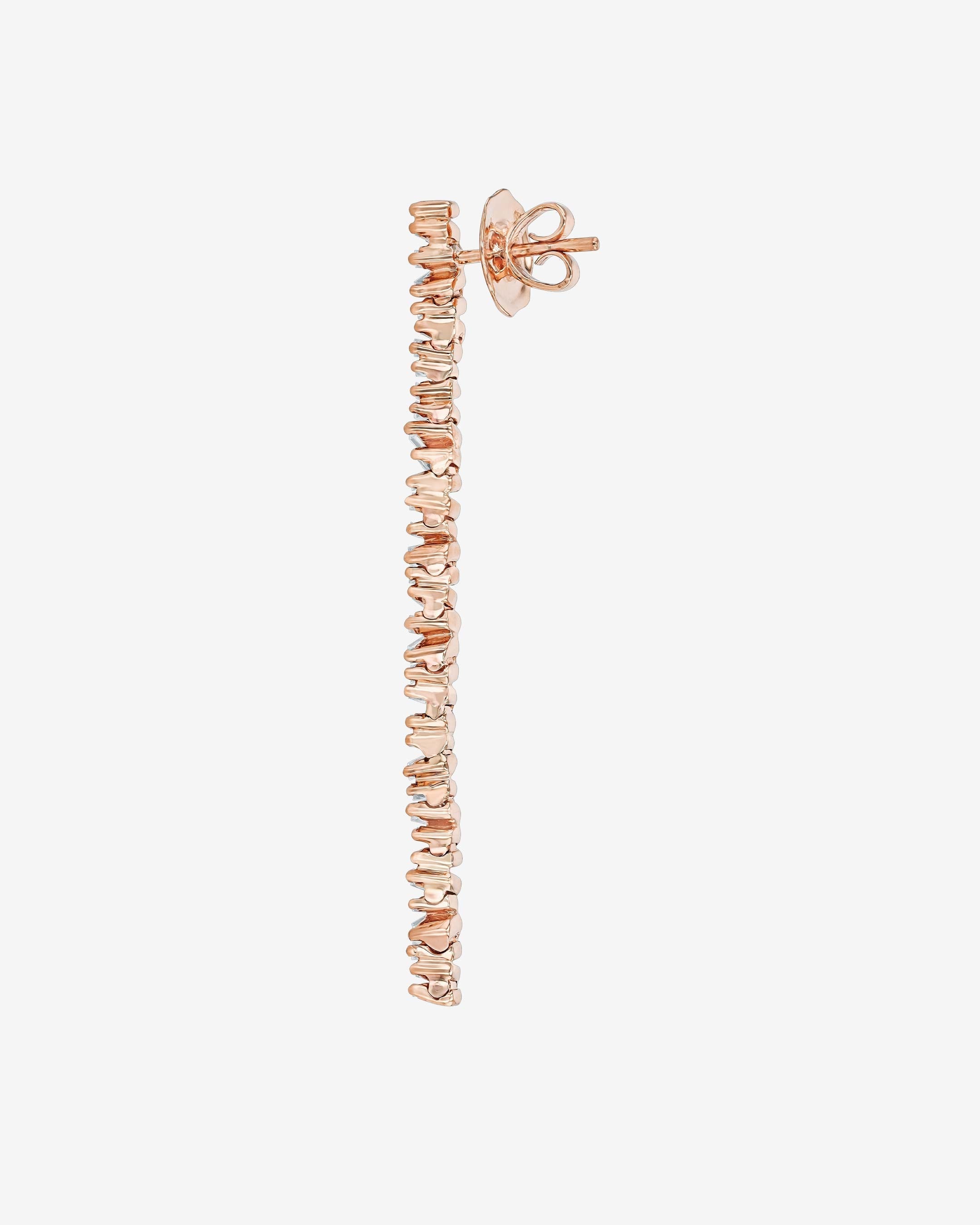 Suzanne Kalan Classic Diamond Milli Tennis Drop Earrings in 18k rose gold