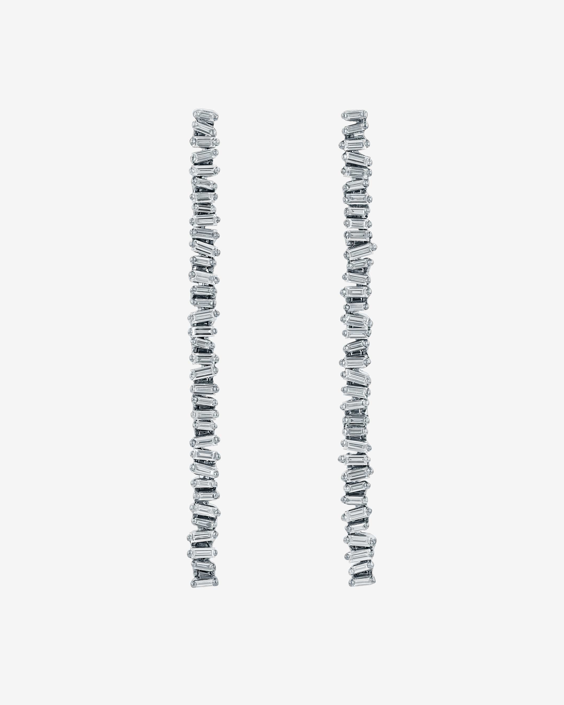 Suzanne Kalan Classic Diamond Milli Tennis Drop Earrings in 18k white gold