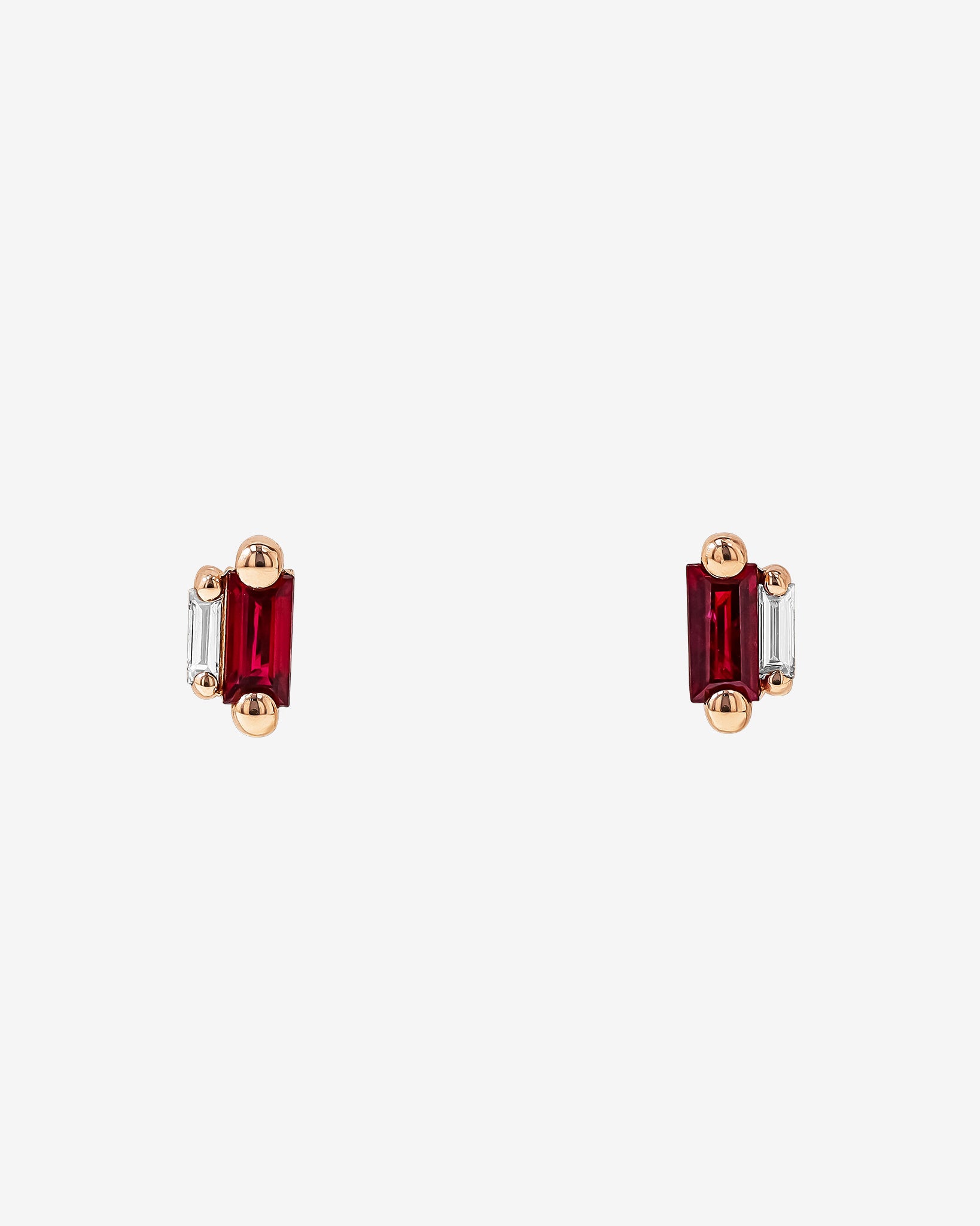 Suzanne Kalan Bold Ruby Mini Studs in 18k rose gold