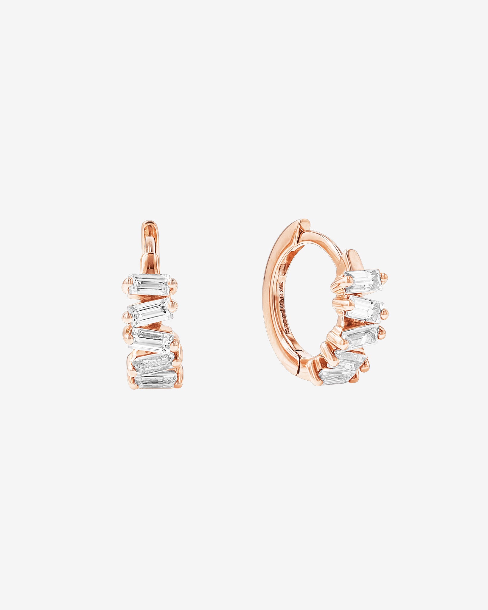 Suzanne Kalan Bold Diamond Huggies in 18k rose gold