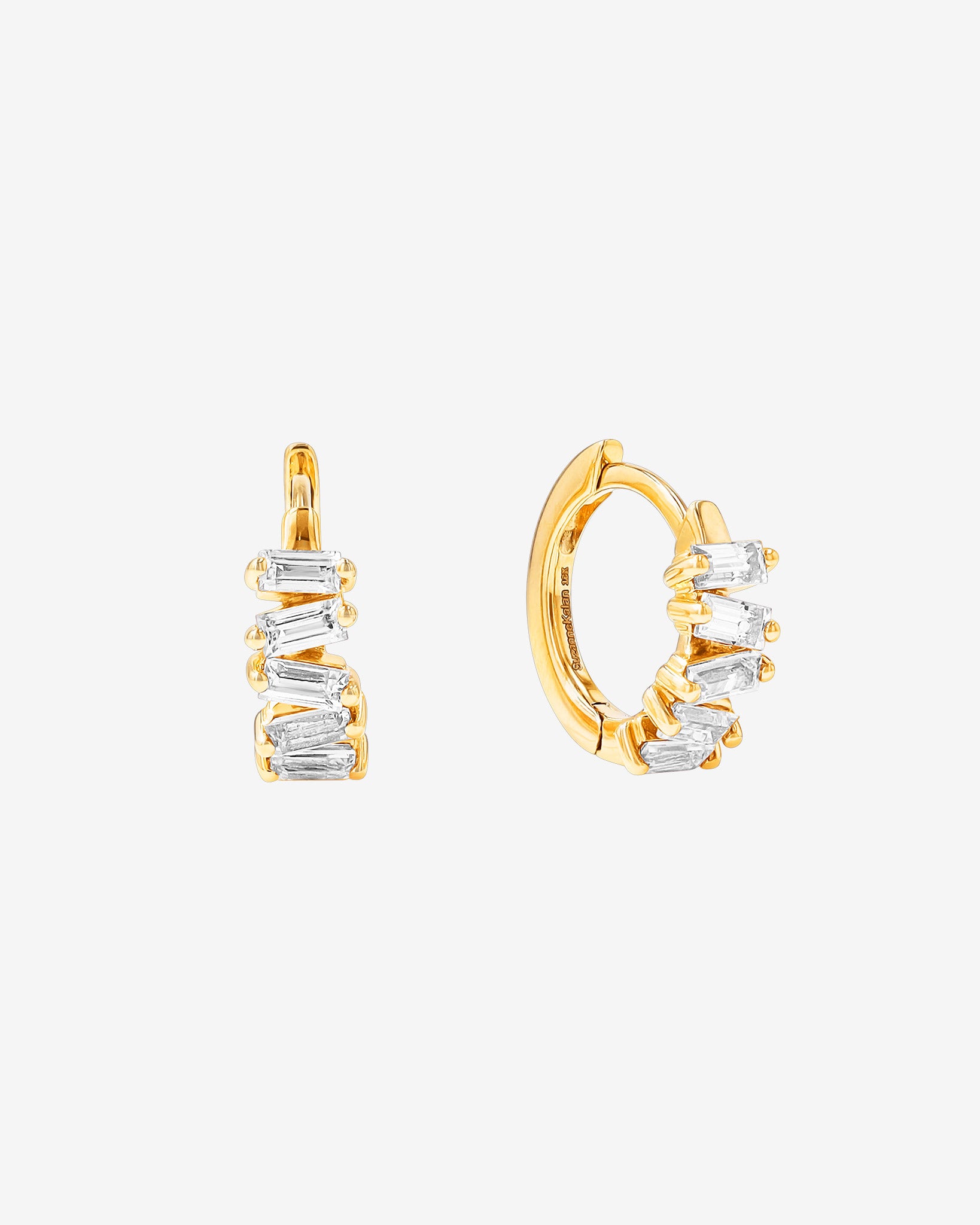 Suzanne Kalan Bold Diamond Huggies in 18k yellow gold