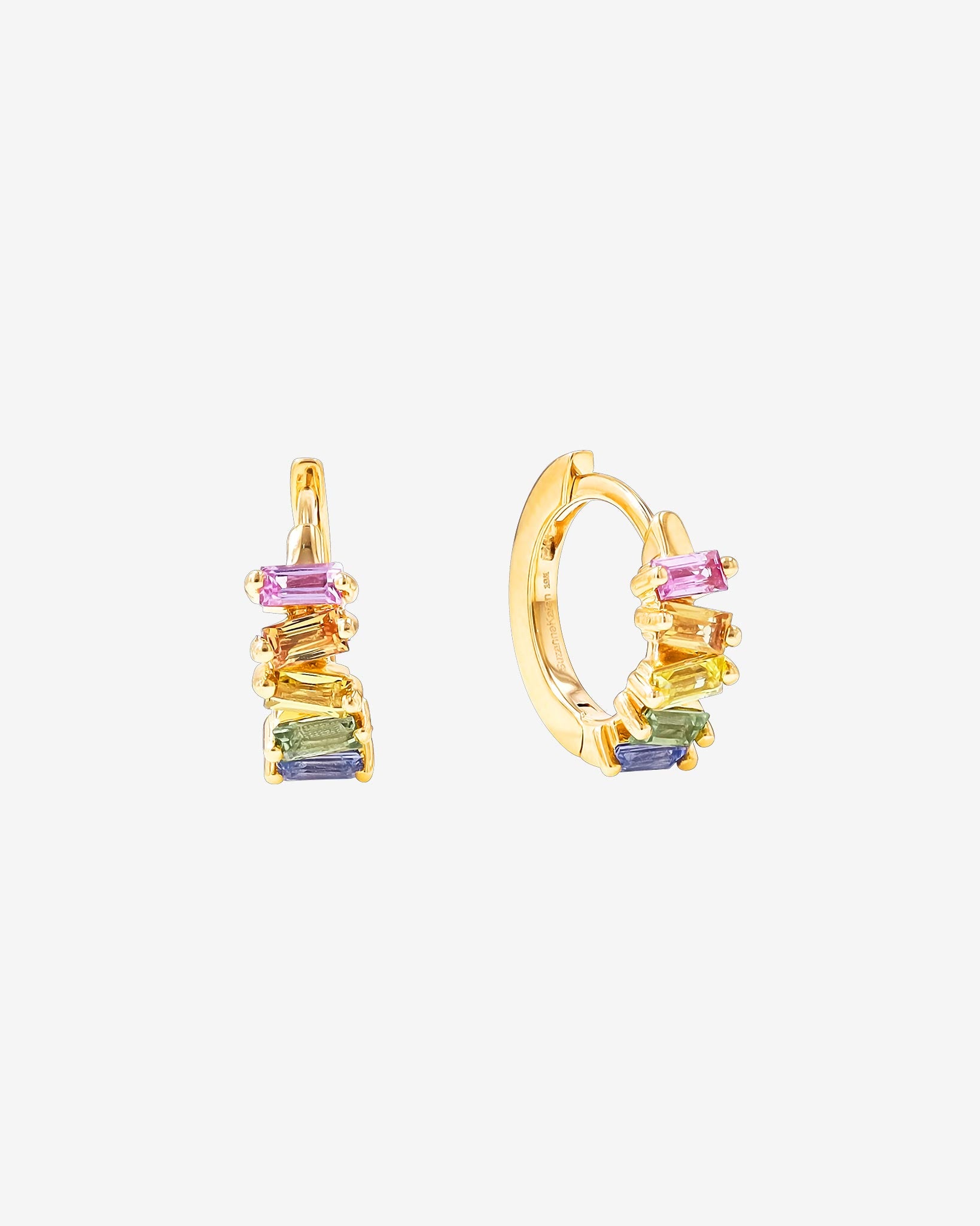 Suzanne Kalan Bold Pastel Sapphire Huggies in 18K yellow gold