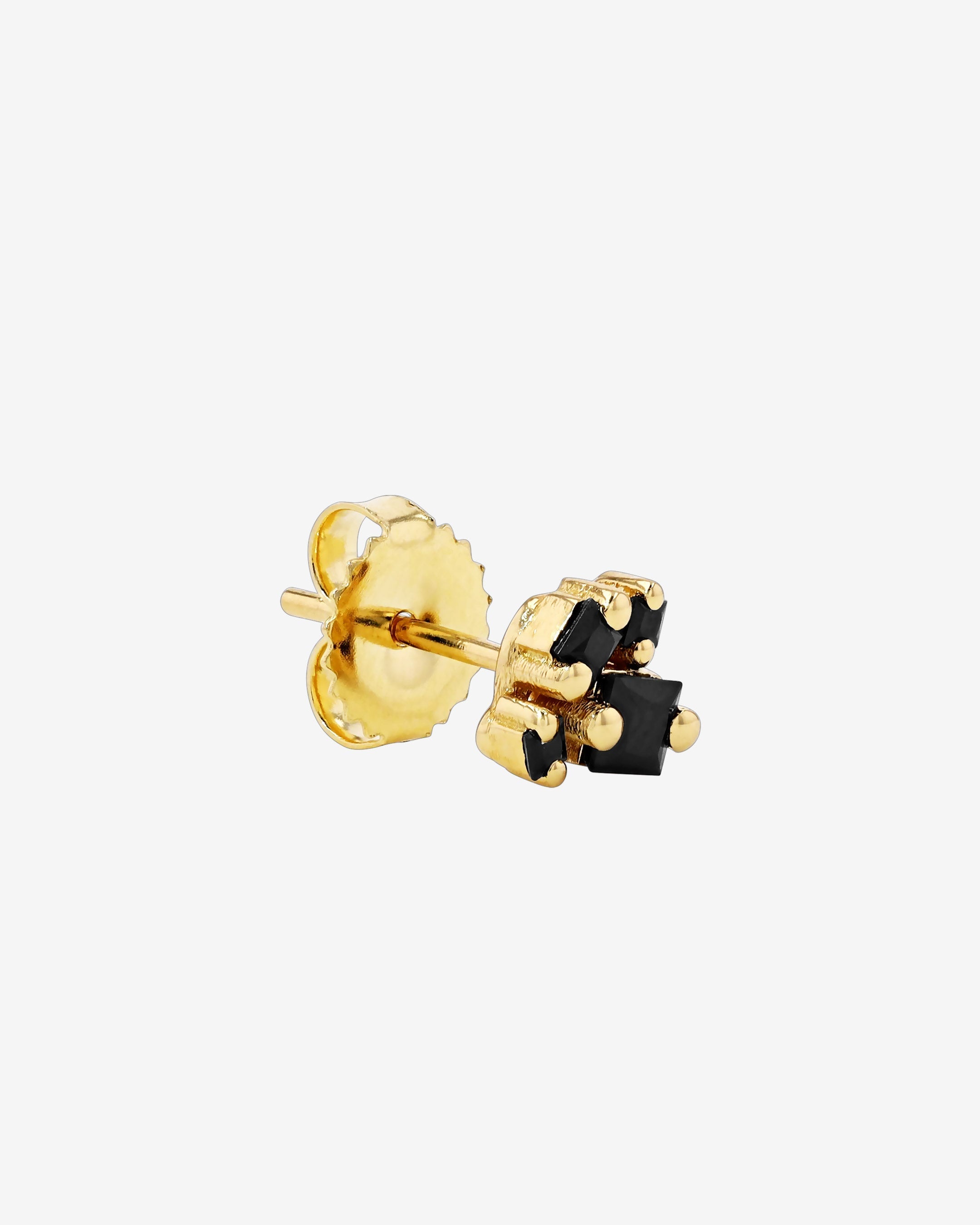Suzanne Kalan Princess Black Sapphire Cluster Studs in 18k yellow gold