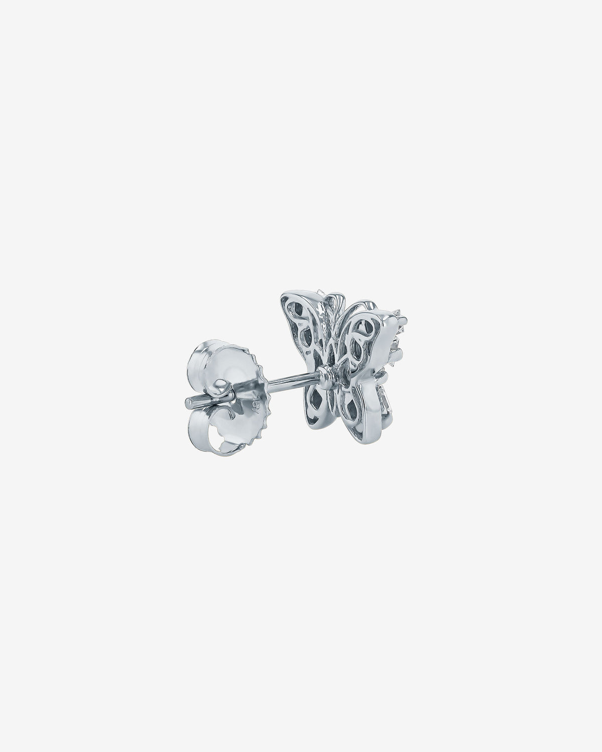 Suzanne Kalan Princess Diamond Mini Butterfly Studs in 18k white gold