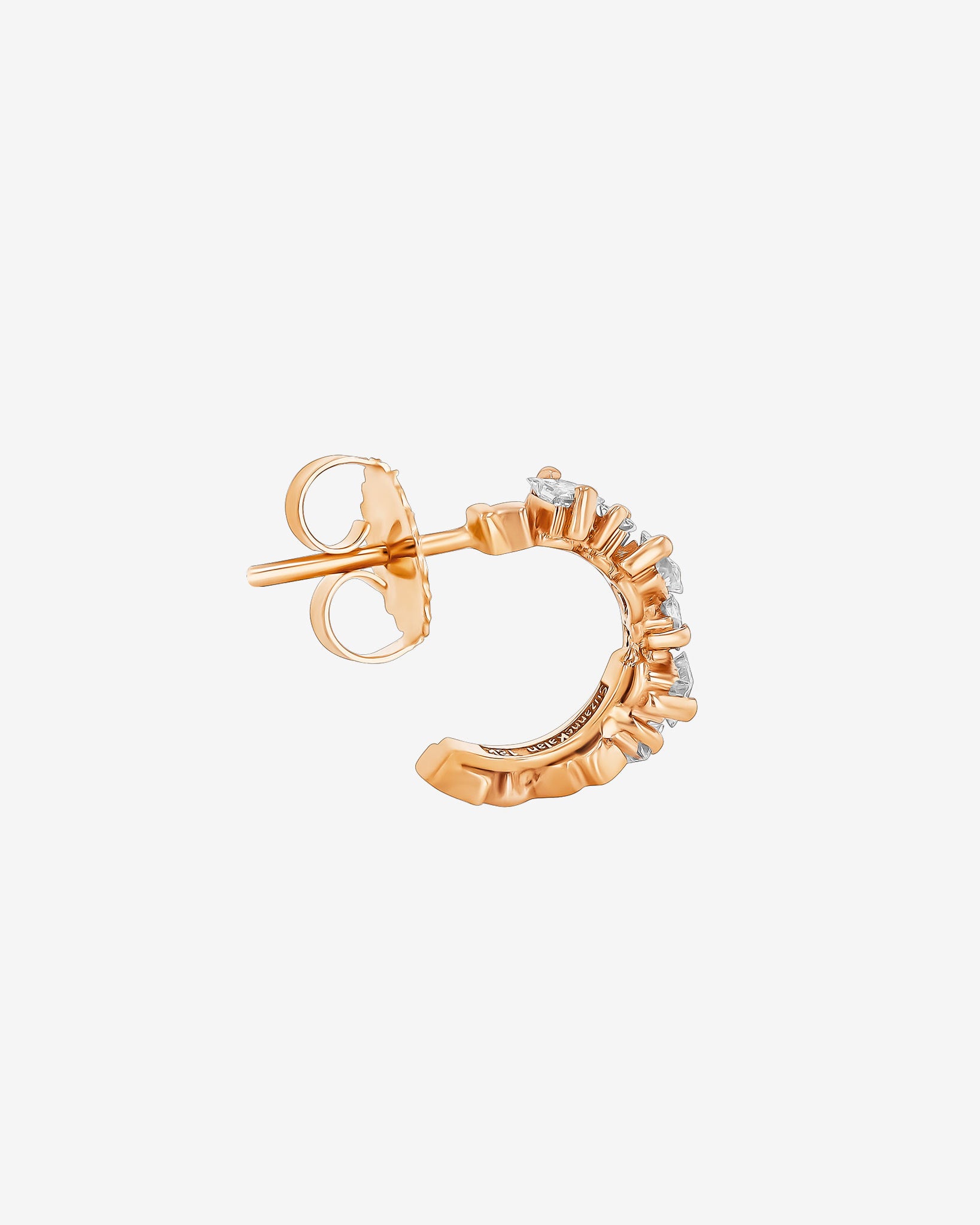 Suzanne Kalan Golden Diamond Mini Hoops in 18k rose gold