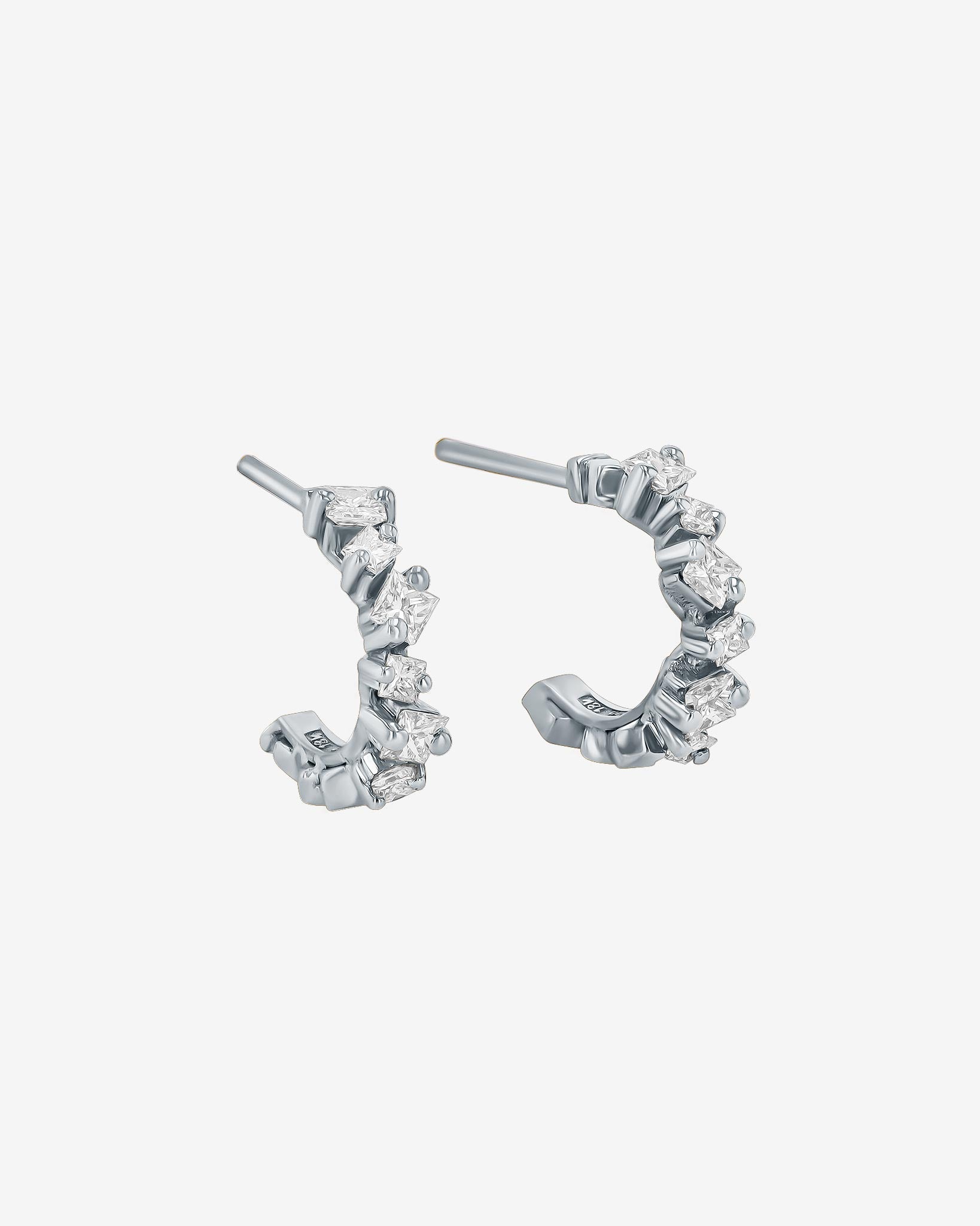 Suzanne Kalan Golden Diamond Mini Hoops in 18k white gold
