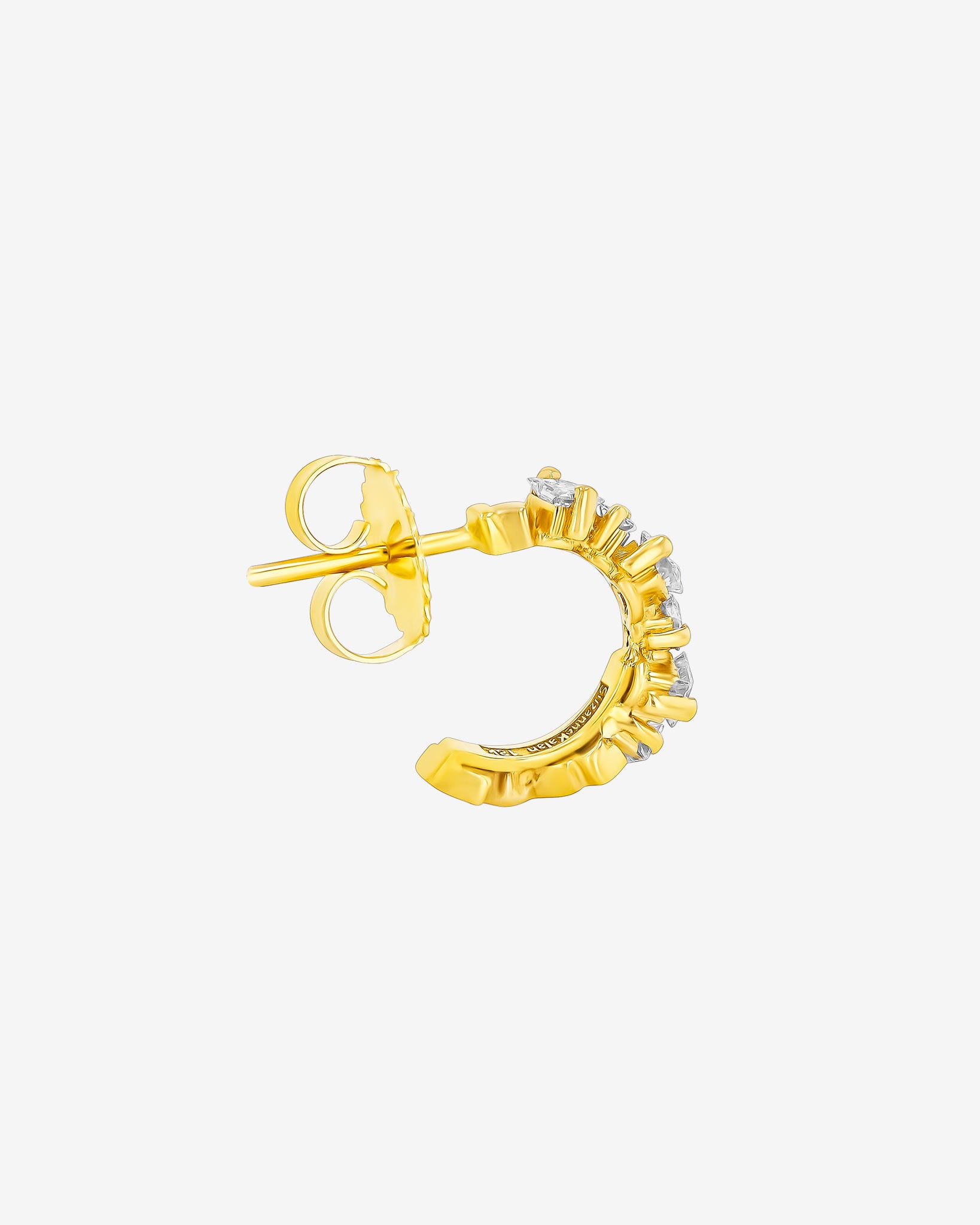 Suzanne Kalan Golden Diamond Mini Hoops in 18k yellow gold