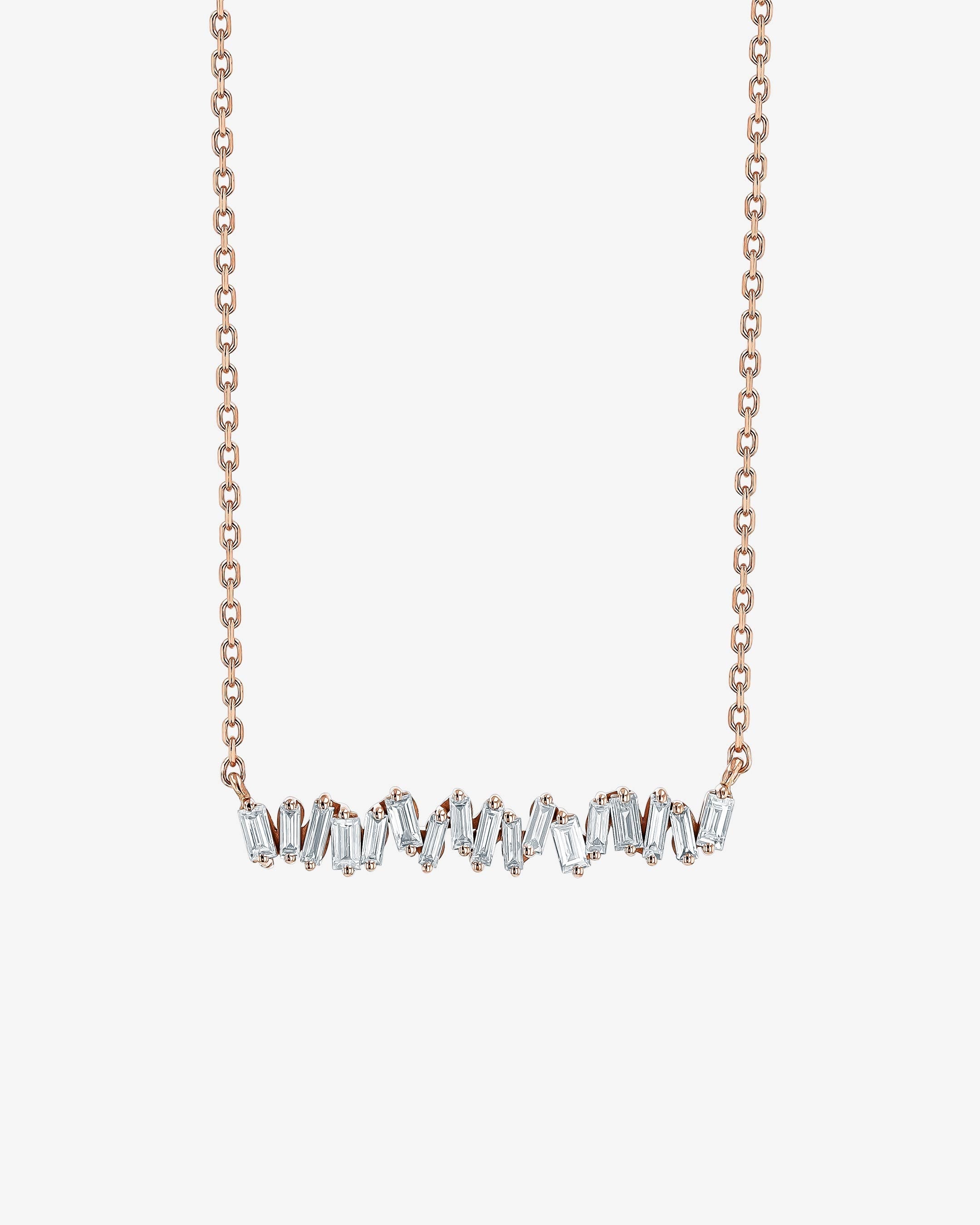 Suzanne Kalan Classic Diamond Bar Pendant in 18k rose gold