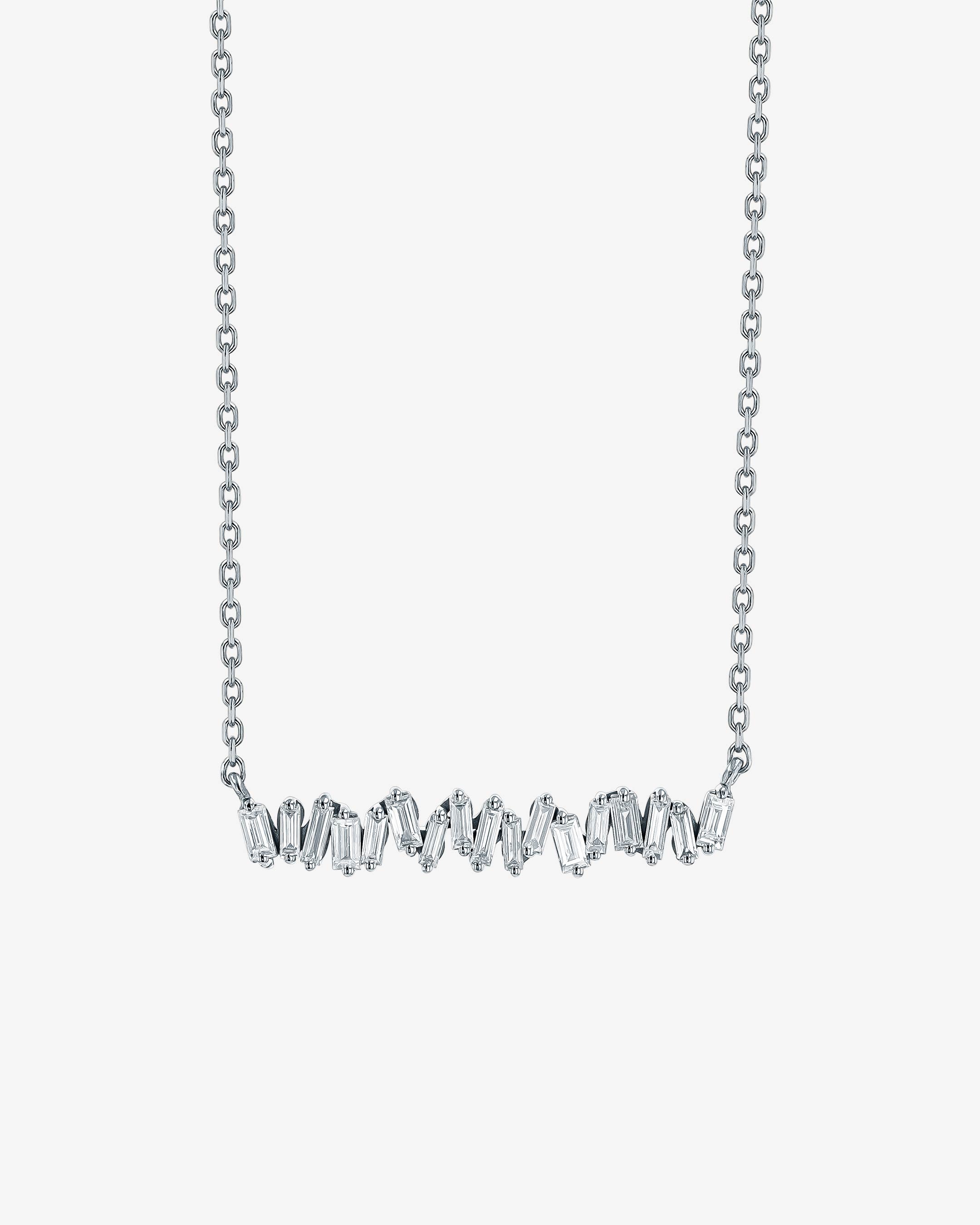 Suzanne Kalan Classic Diamond Bar Pendant in 18k white gold