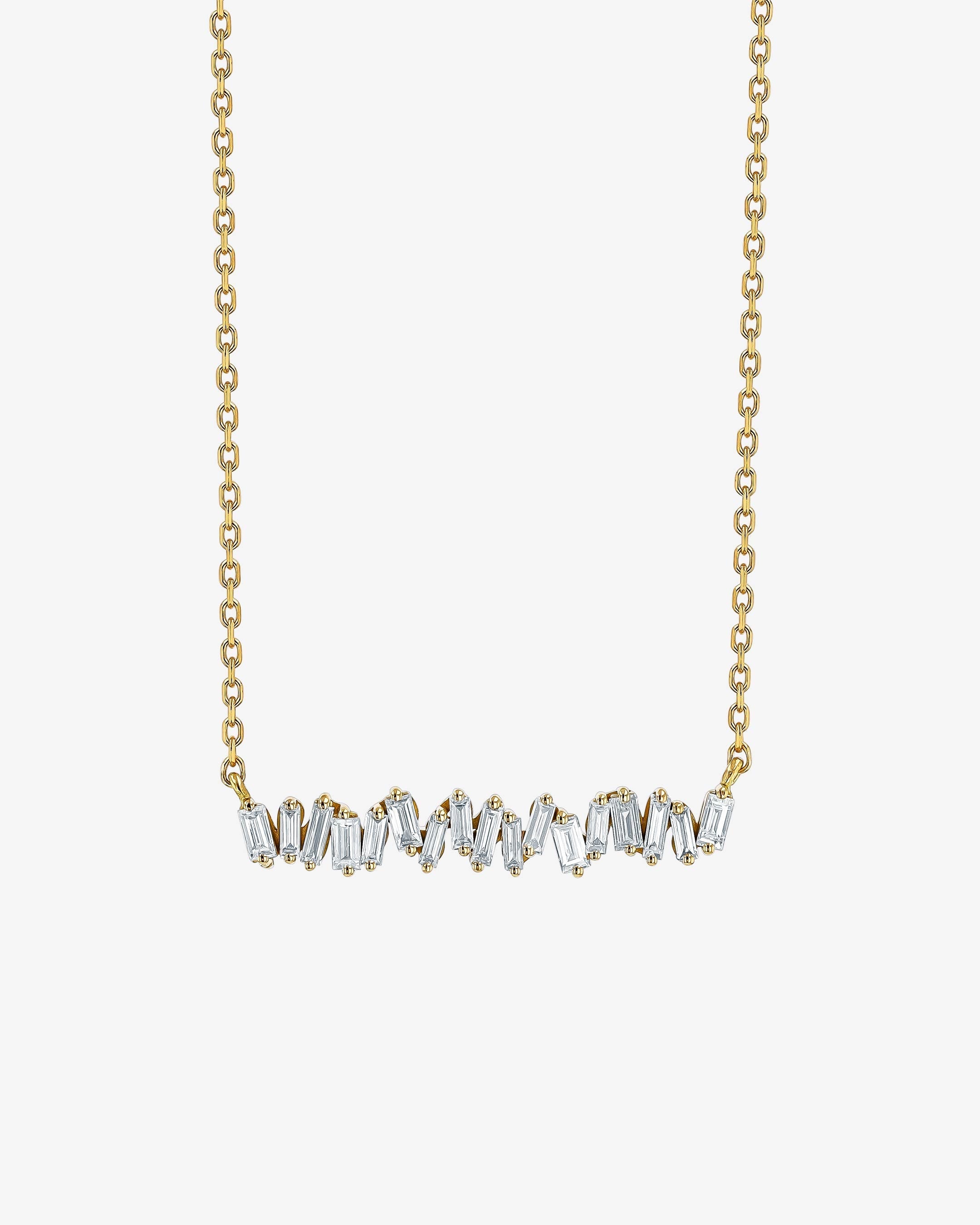 Suzanne Kalan Classic Diamond Bar Pendant in 18k yellow gold
