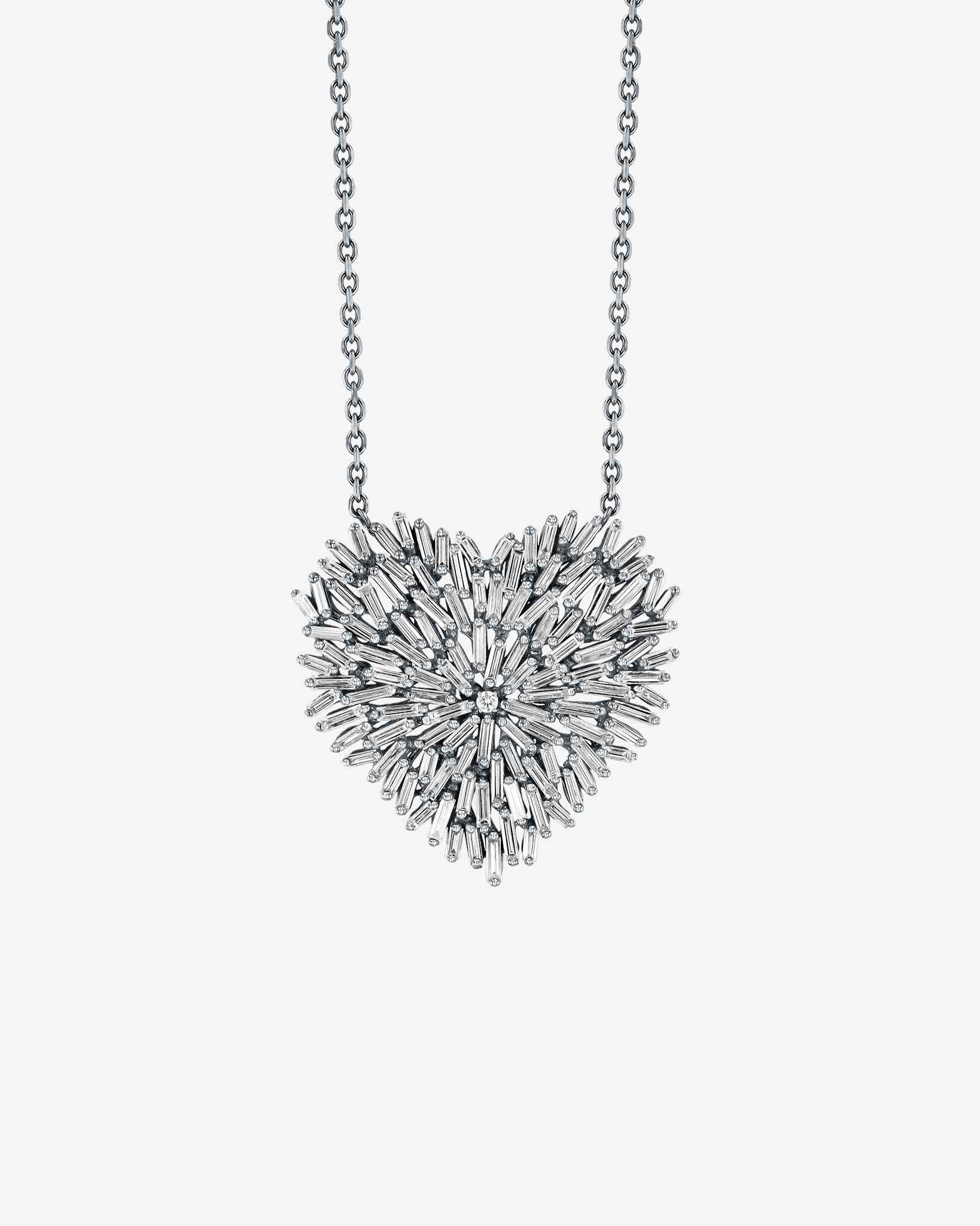 Suzanne Kalan Classic Diamond Large Heart Pendant in 18k white gold