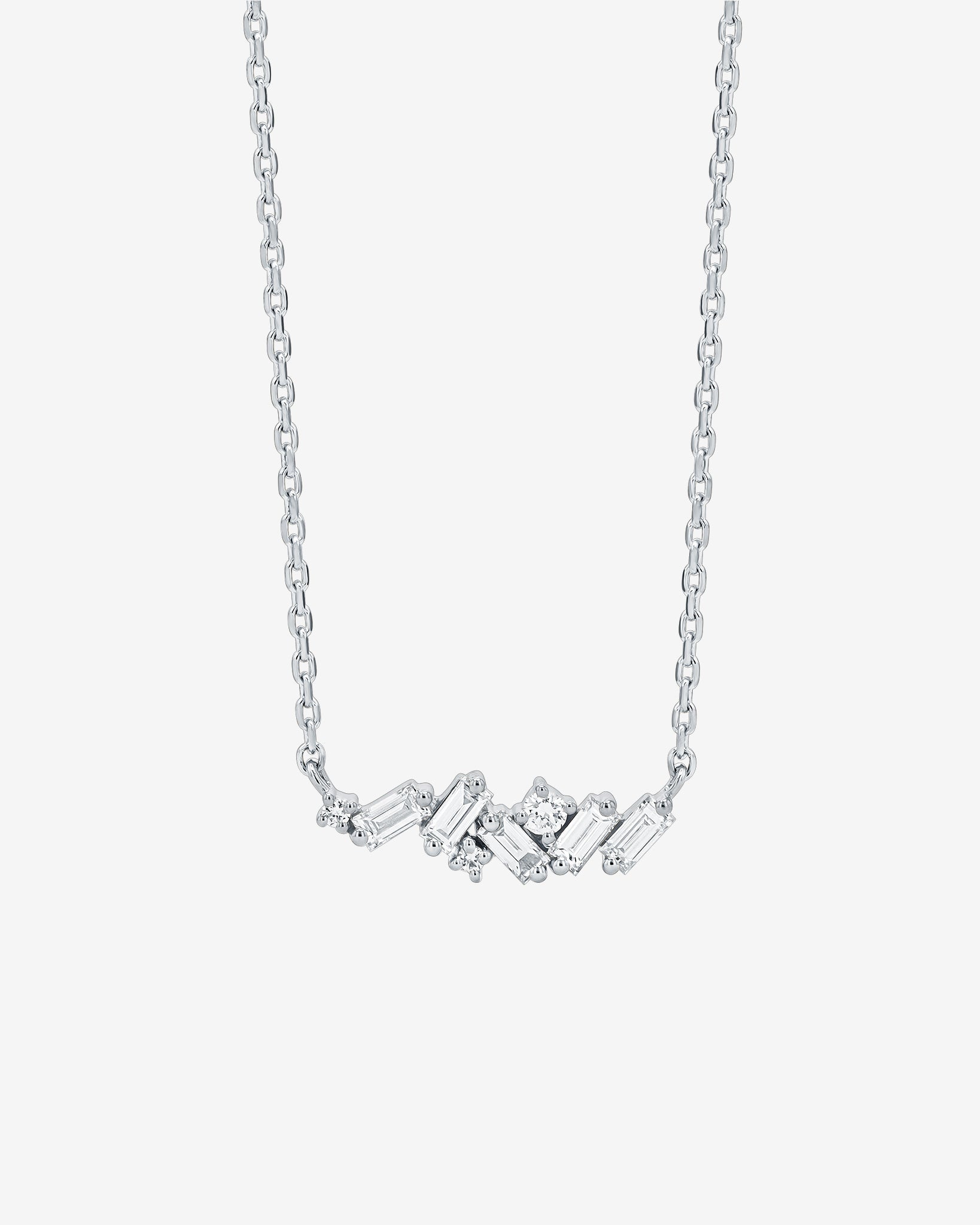 Suzanne Kalan Frenzy Diamond Mini Bar Pendant in 18k white gold