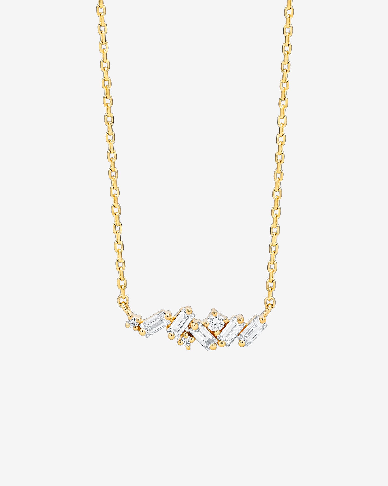 Suzanne Kalan Frenzy Diamond Mini Bar Pendant in 18k yellow gold