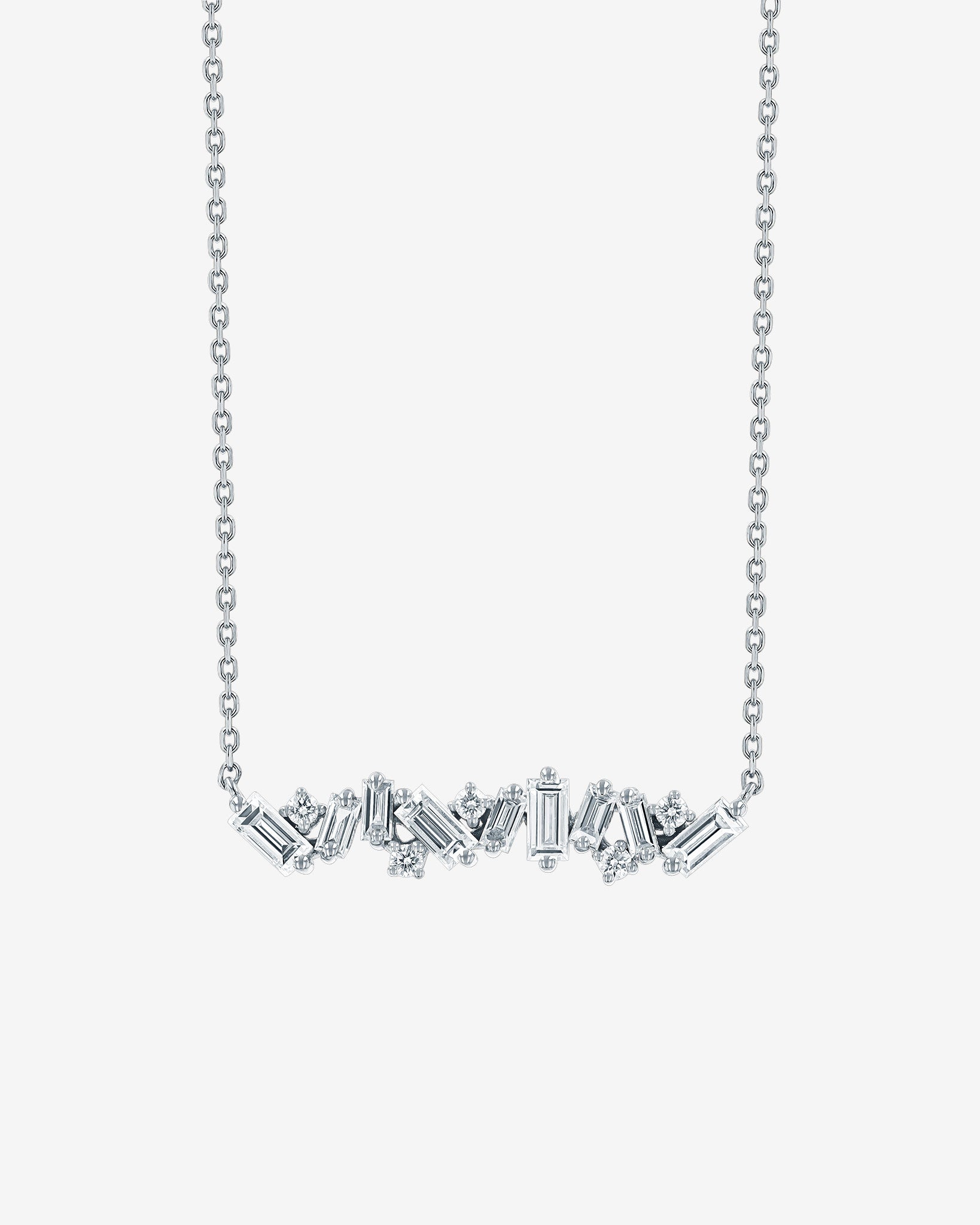 Suzanne Kalan Frenzy Diamond Bar Pendant in 18k white gold