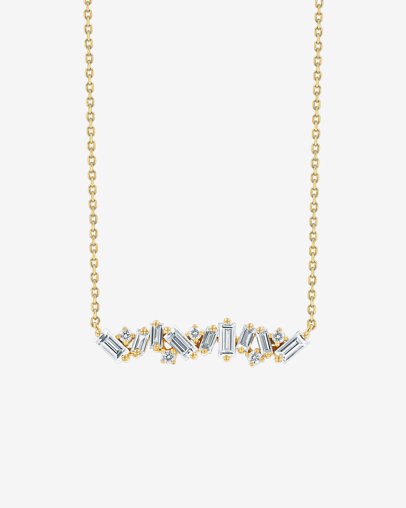 Suzanne Kalan Frenzy Diamond Bar Pendant in 18k yellow gold