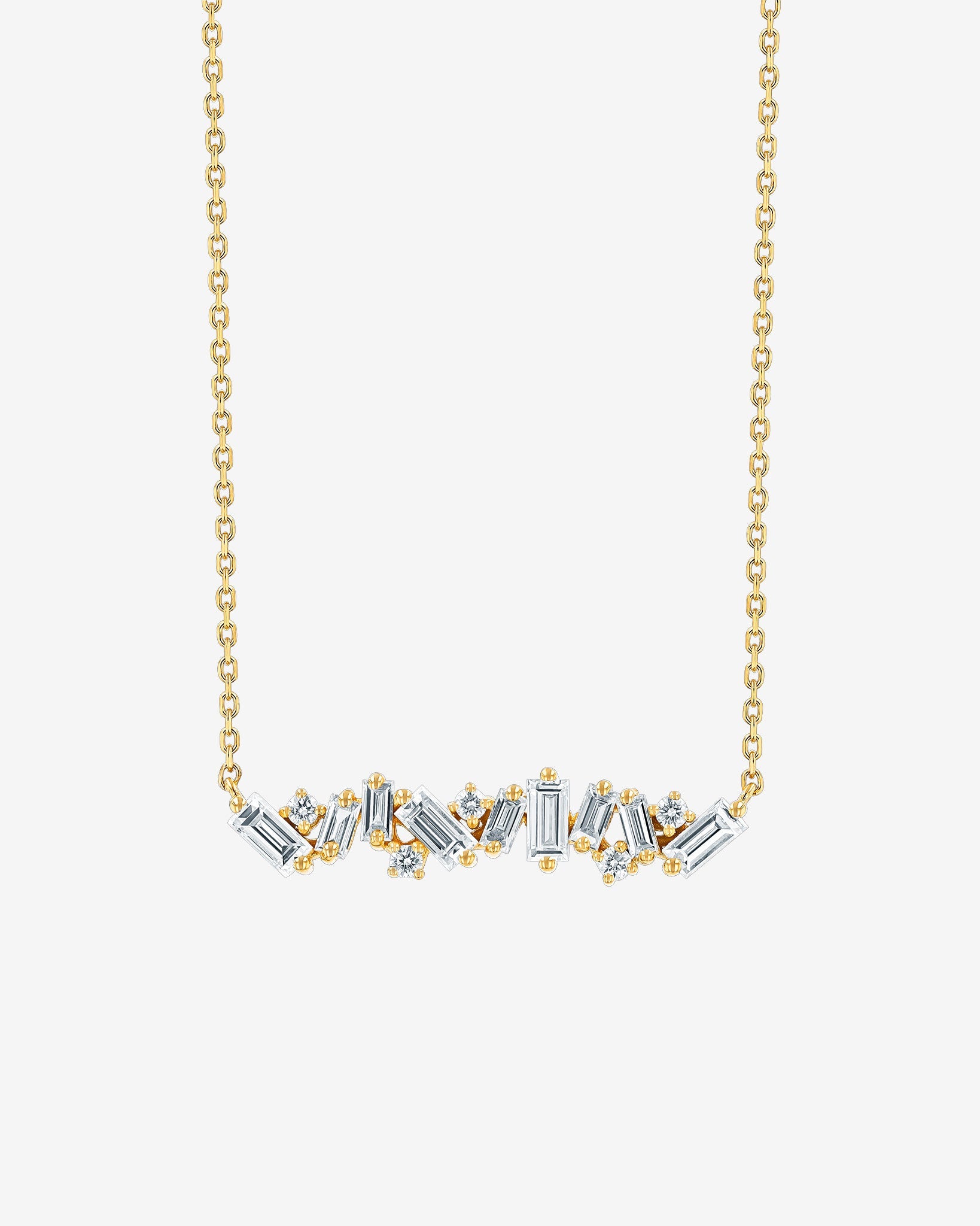 Suzanne Kalan Frenzy Diamond Bar Pendant in 18k yellow gold