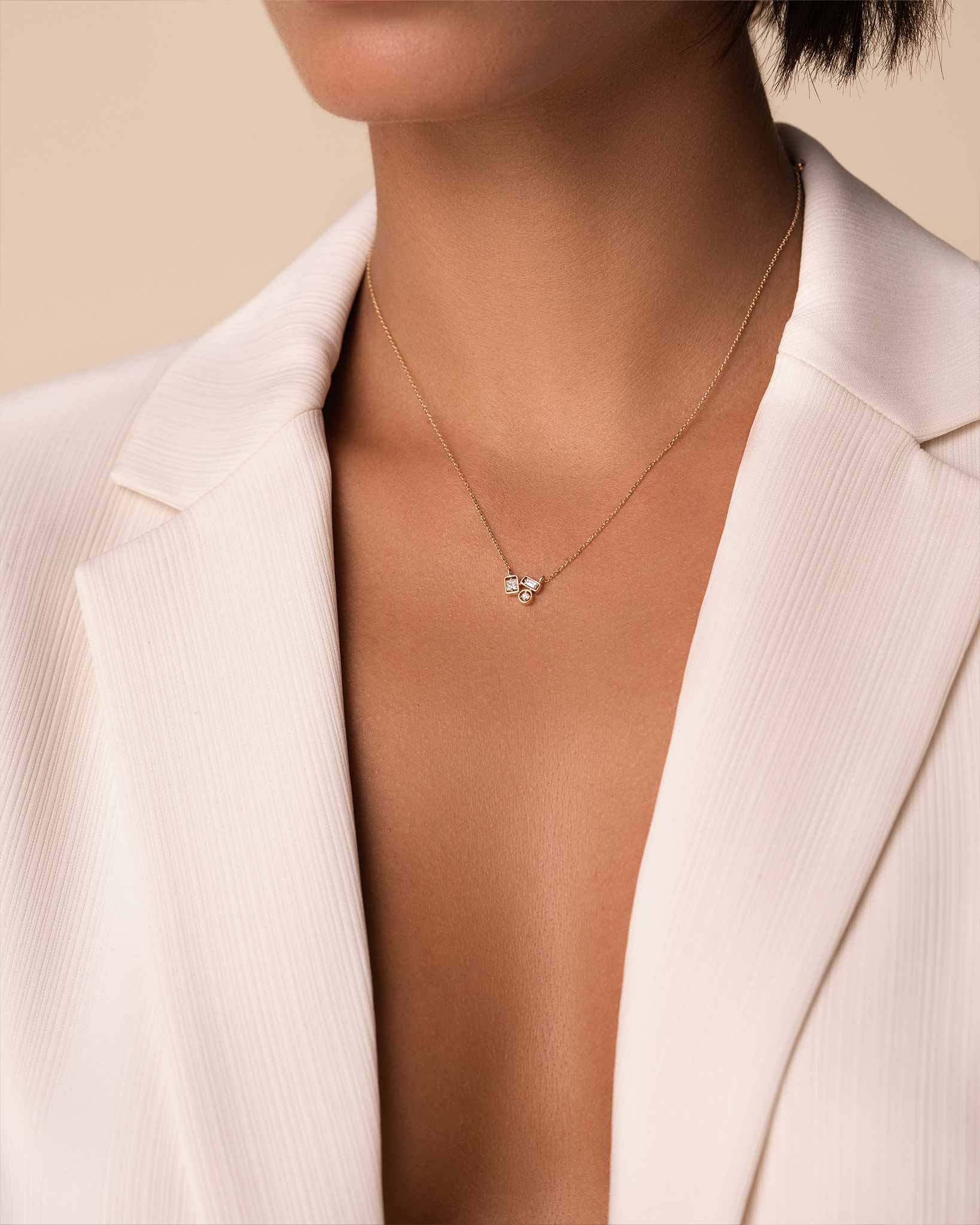 Suzanne Kalan Inlay Mini Diamond Pendant in 18k rose gold