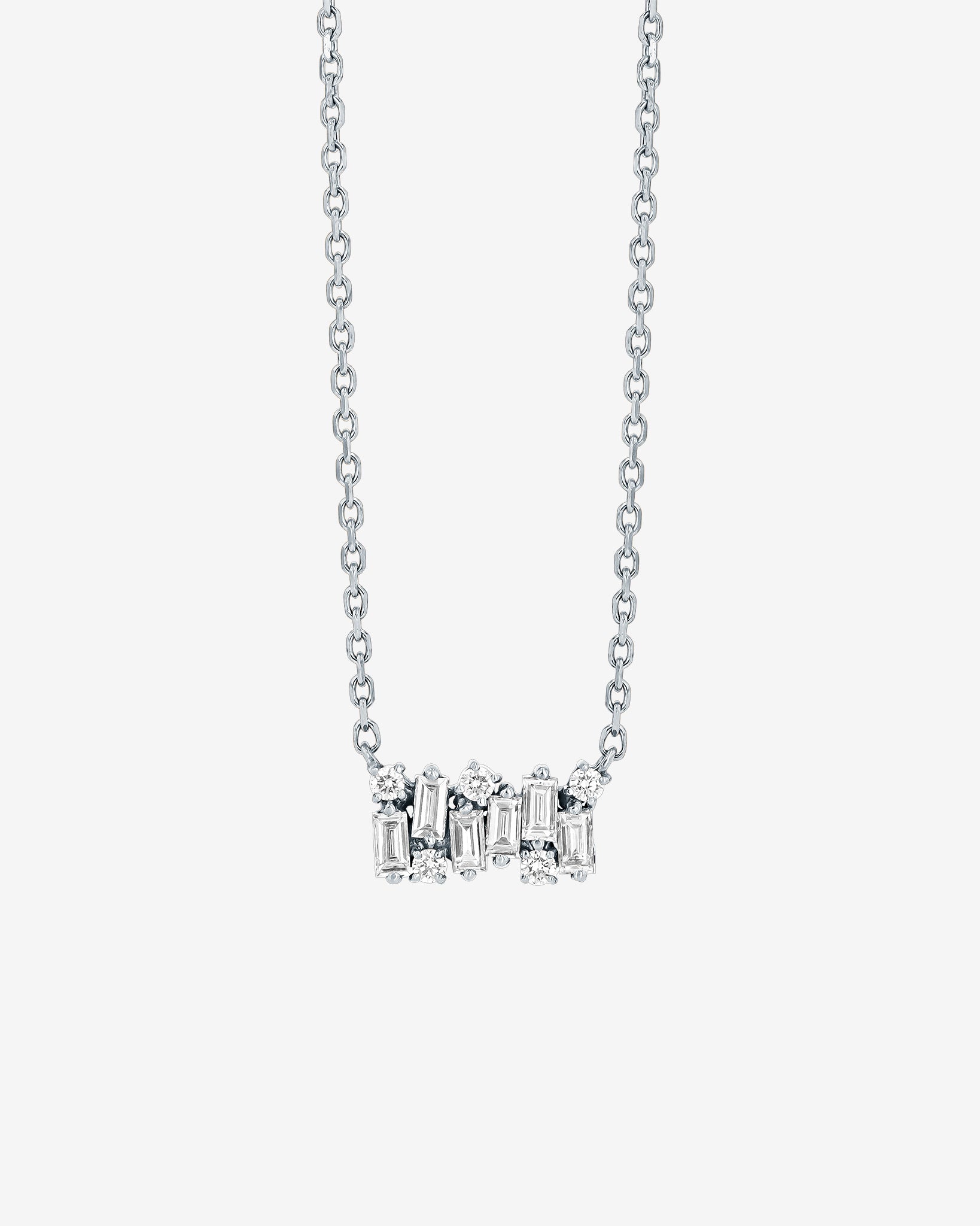 Suzanne Kalan Classic Diamond Mini Shimmer Bar Pendant in 18k white gold