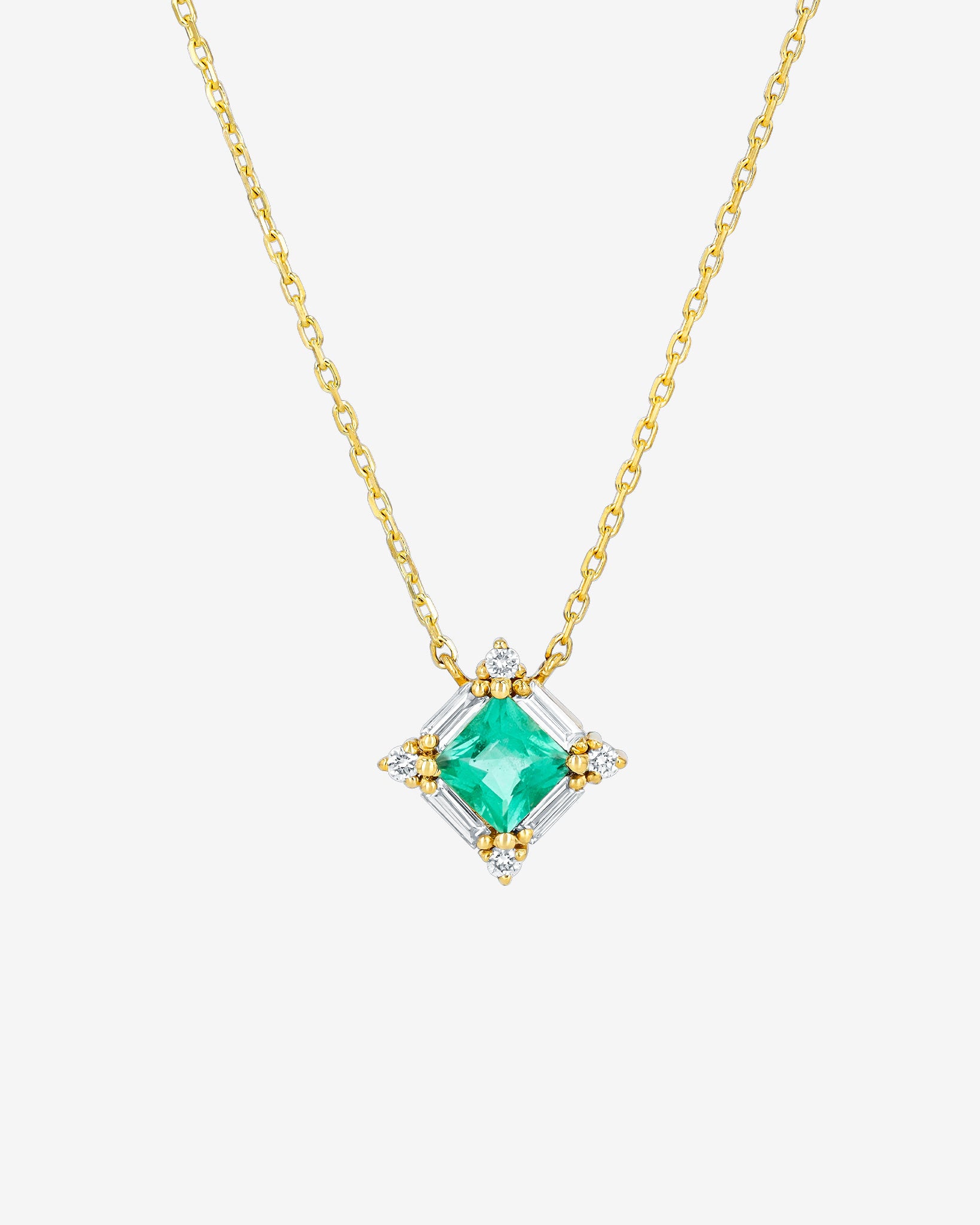 Suzanne Kalan Princess Midi Emerald Pendant in 18k yellow gold