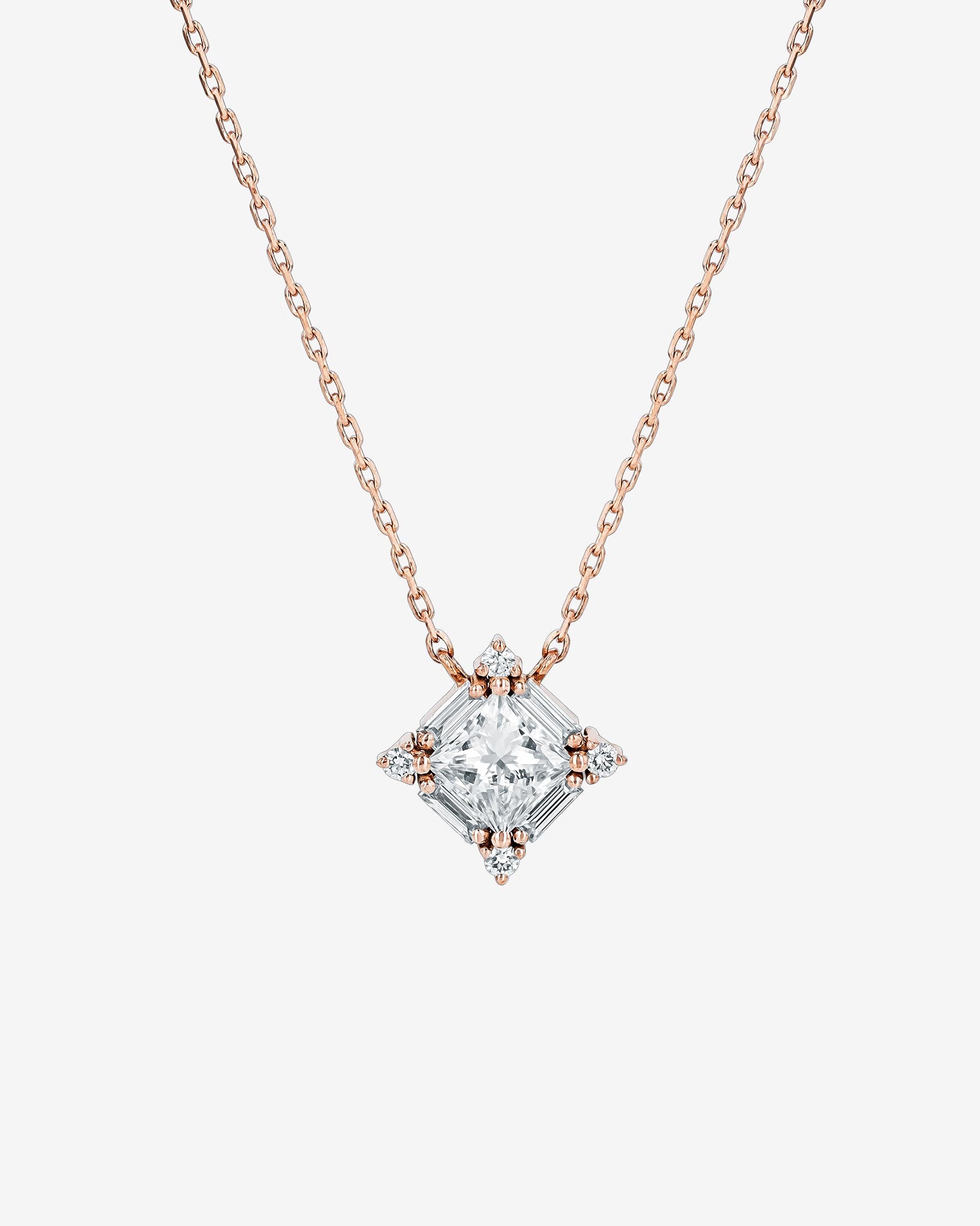 Suzanne Kalan Princess Midi Diamond Pendant in 18k rose gold