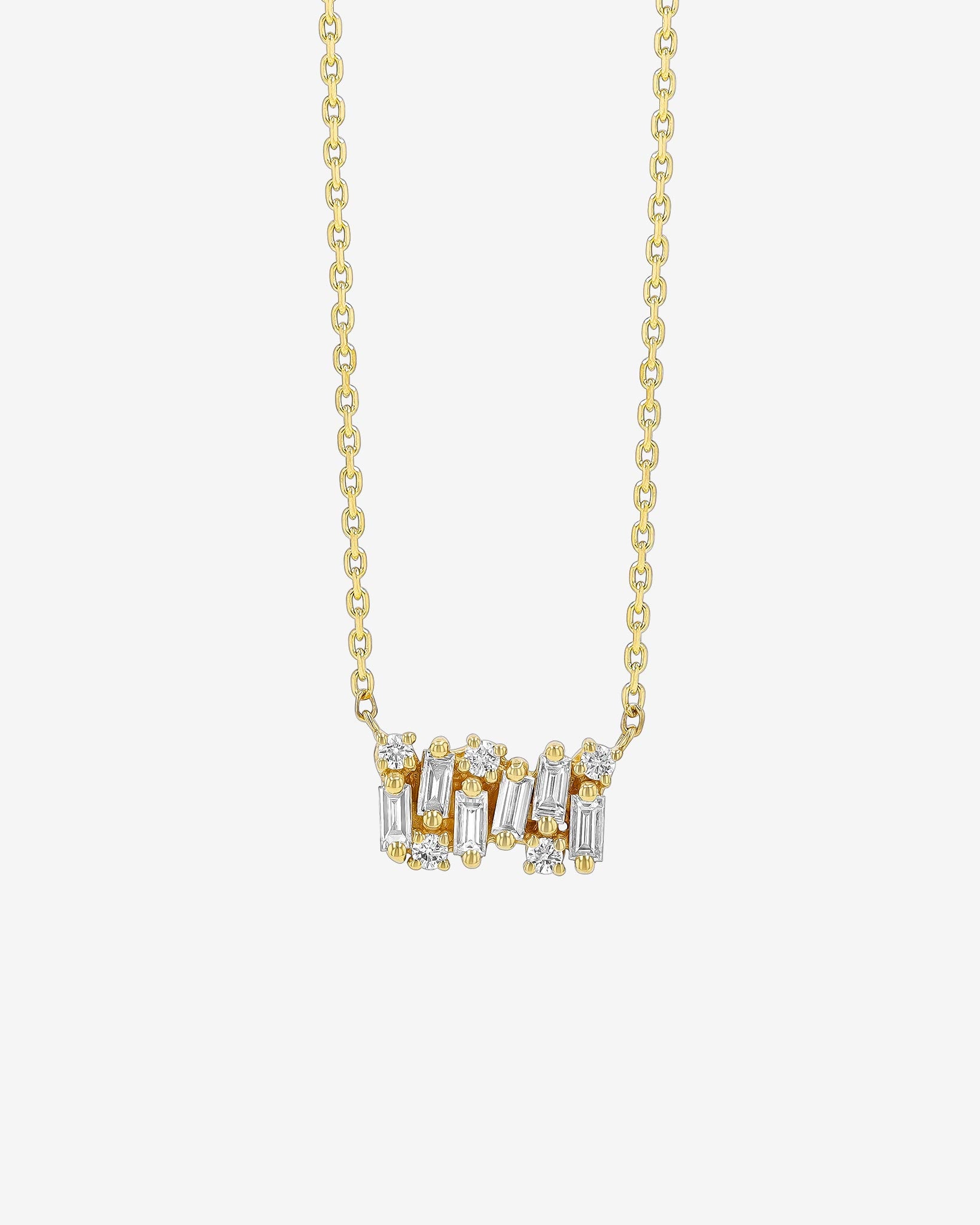 Suzanne Kalan Shimmer Diamond Mini Bar Pendant in 18k yellow gold
