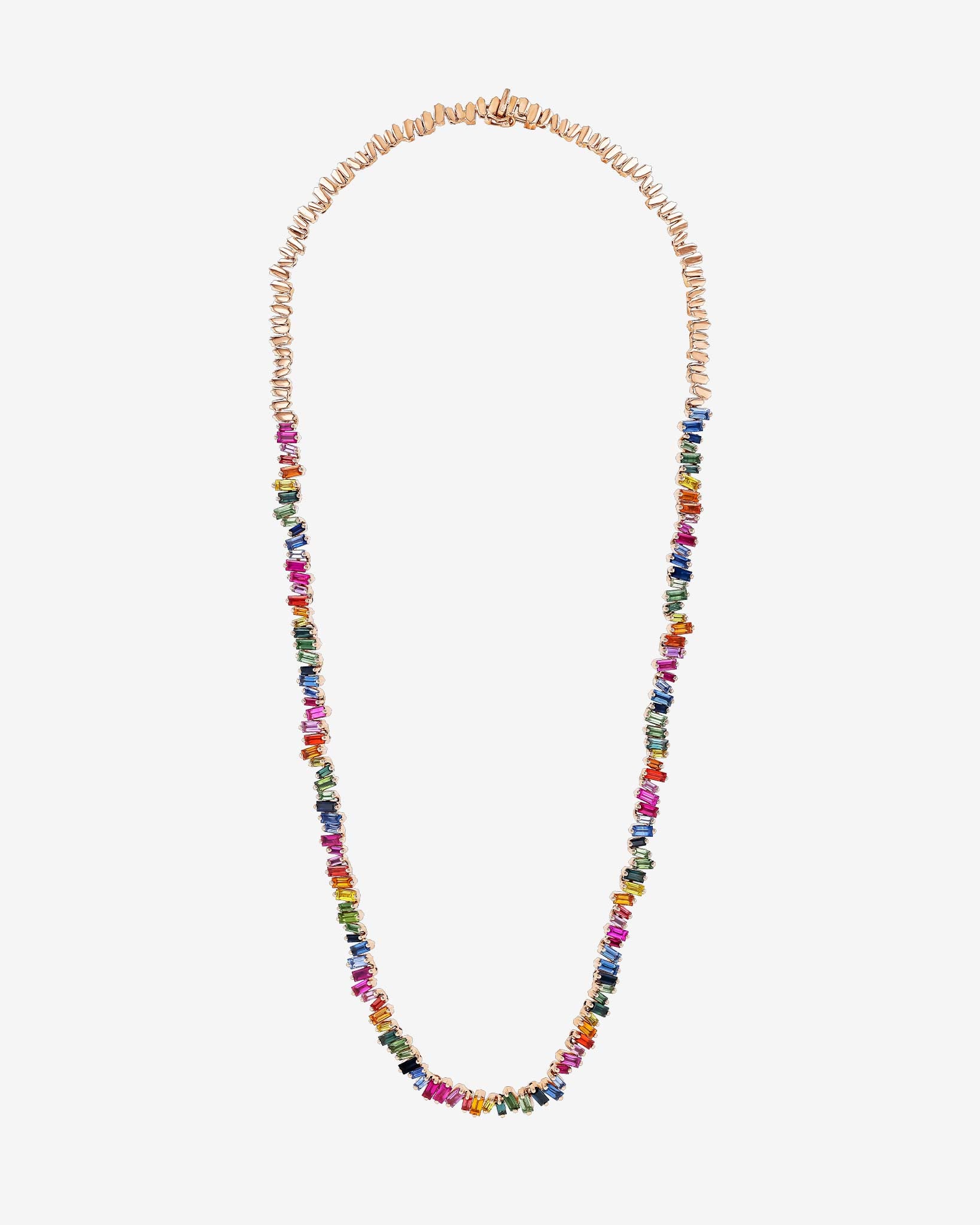 Bold Rainbow Sapphire Tennis Necklace | Suzanne Kalan®