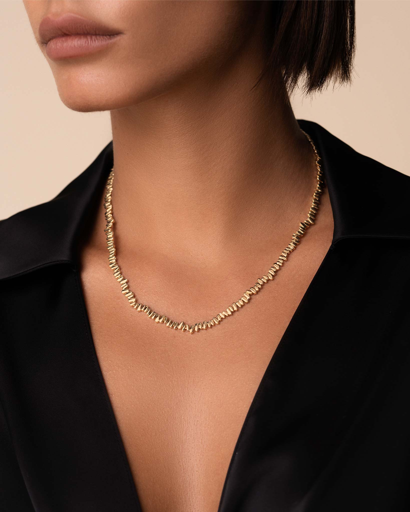 Suzanne Kalan Golden Tennis Necklace in 18k yellow gold