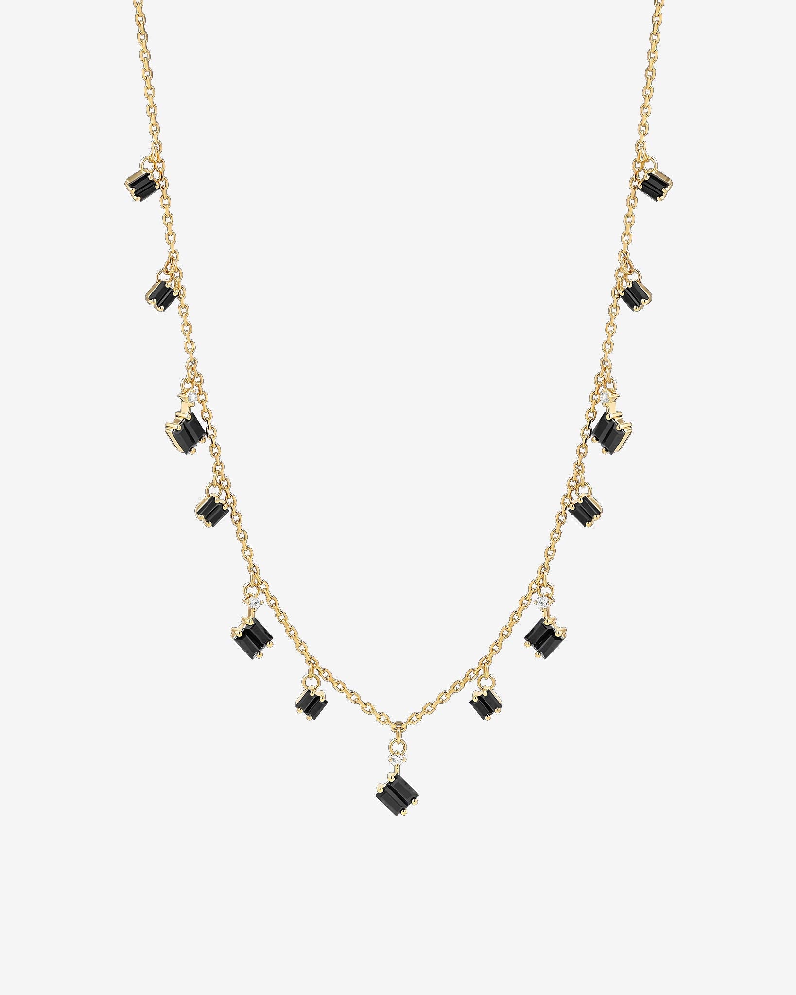 Suzanne Kalan Black Sapphire Cascade Necklace in 18k yellow gold
