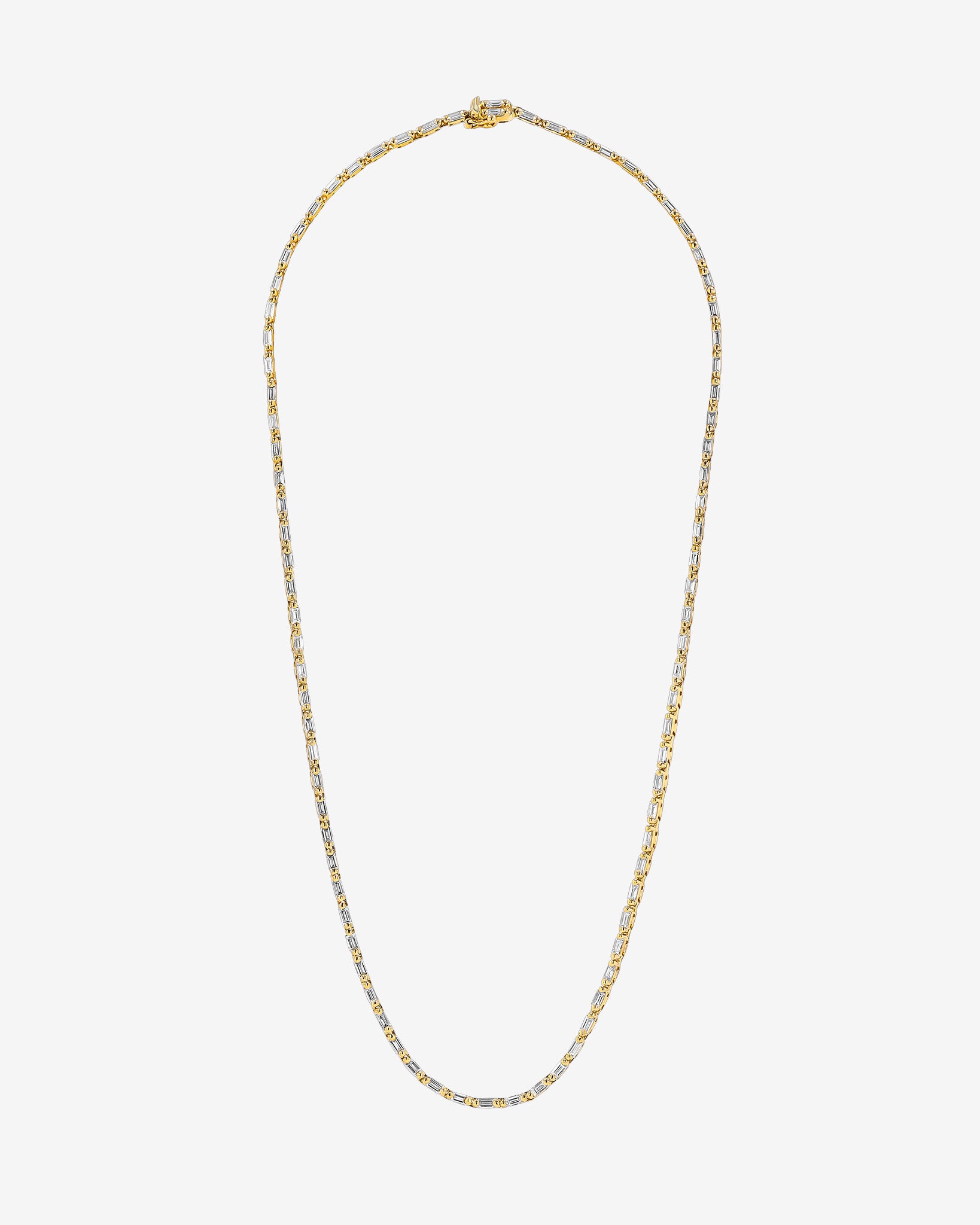 Suzanne Kalan Linear Full Diamond Tennis Necklace in 18k yellow gold