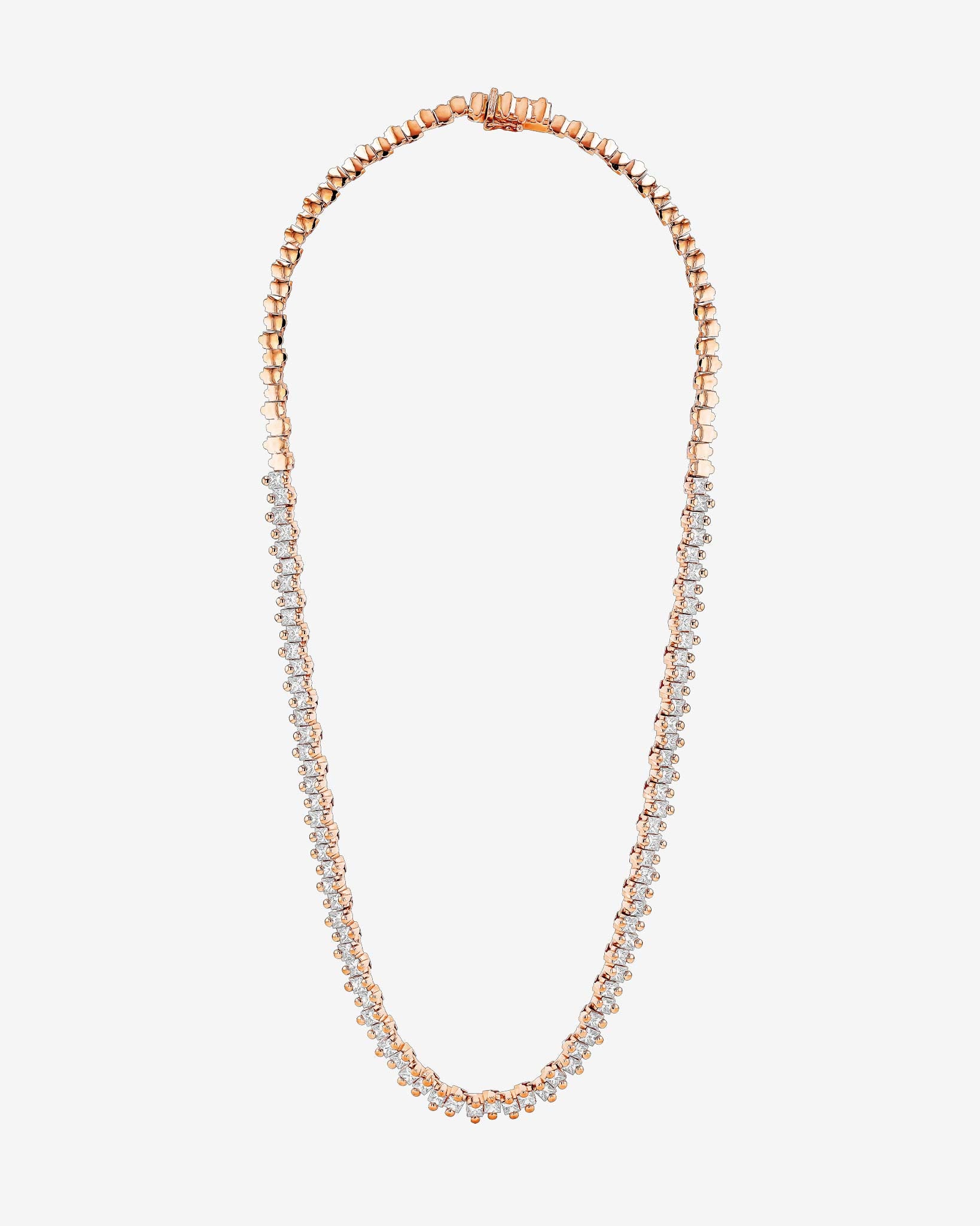 Suzanne Kalan Princess Milli Diamond Tennis Necklace in 18k rose gold