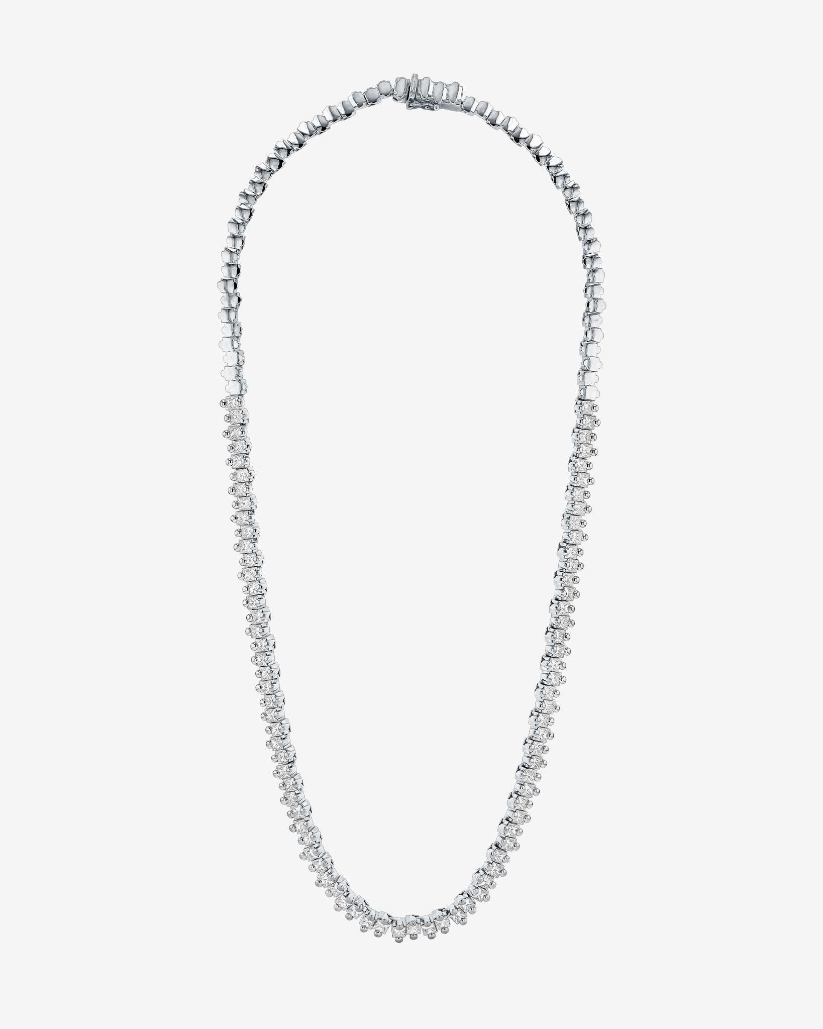 Suzanne Kalan Princess Milli Diamond Tennis Necklace in 18k white gold