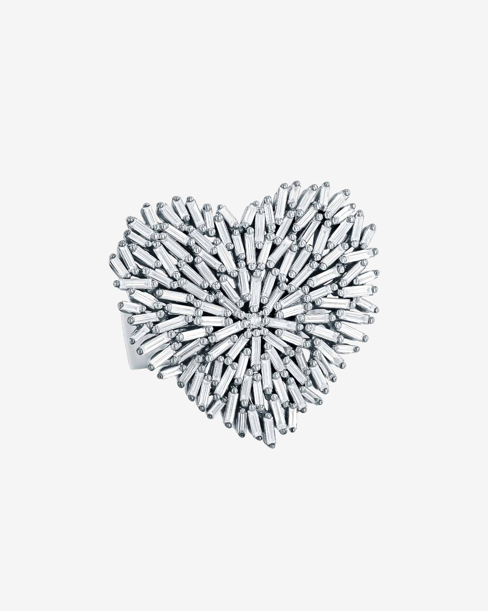 Suzanne Kalan Classic Diamond Large Heart Ring in 18k white gold