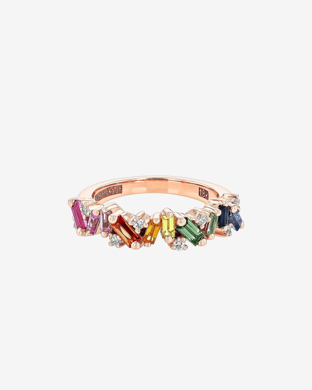 Suzanne Kalan Frenzy Rainbow Sapphire Half Band in 18k rose gold
