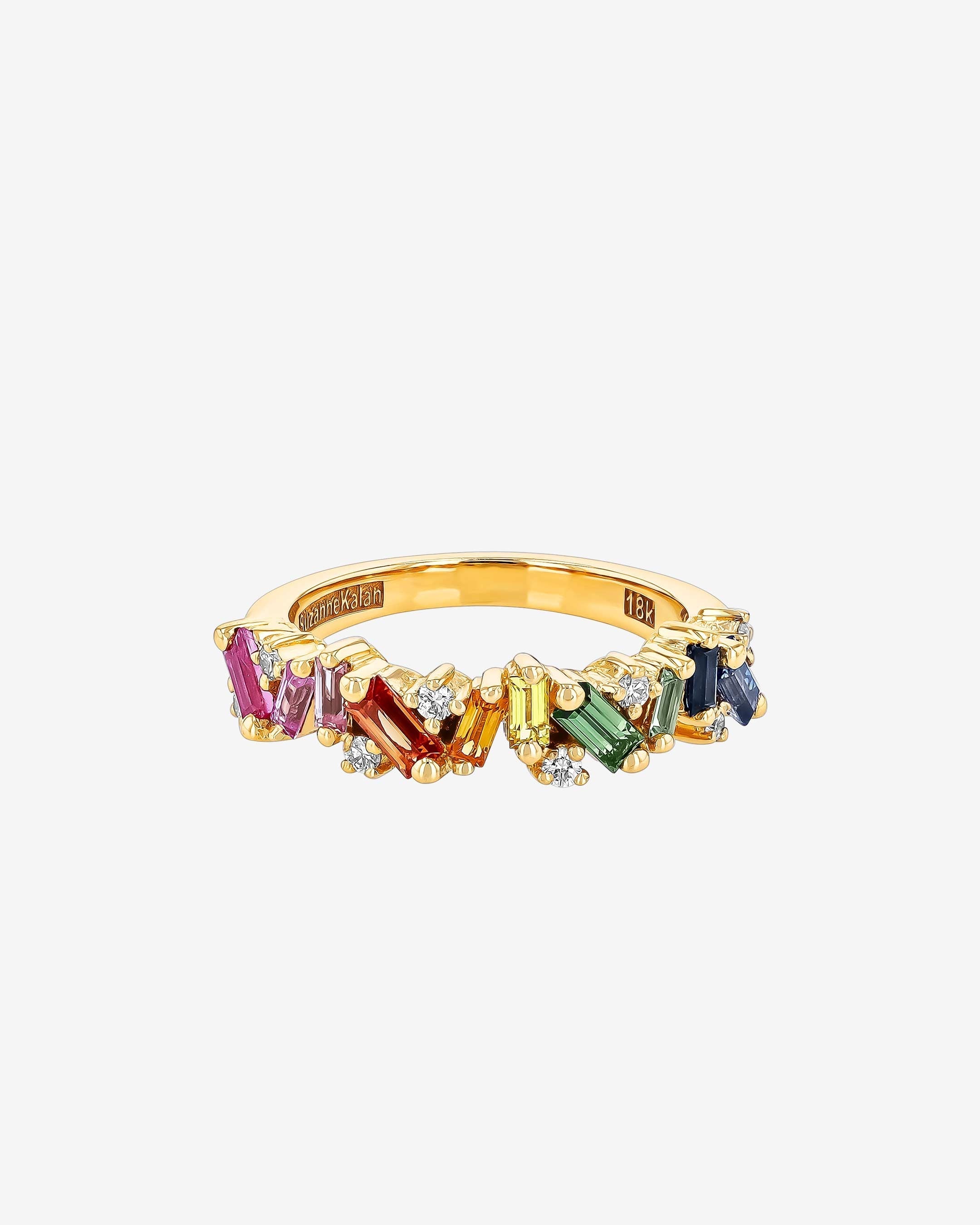 Suzanne Kalan Frenzy Rainbow Sapphire Half Band in 18k yellow gold