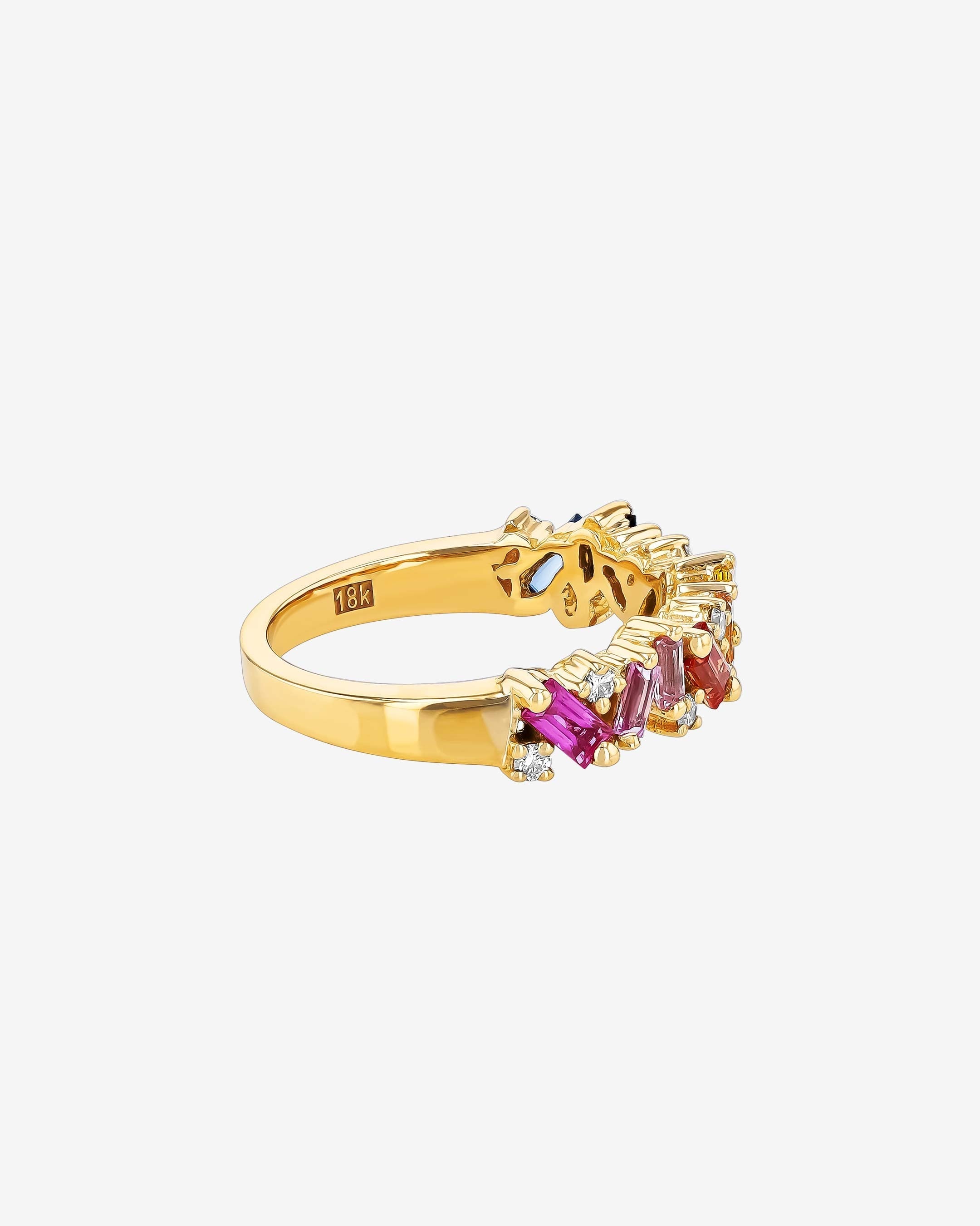 Suzanne Kalan Frenzy Rainbow Sapphire Half Band in 18k yellow gold